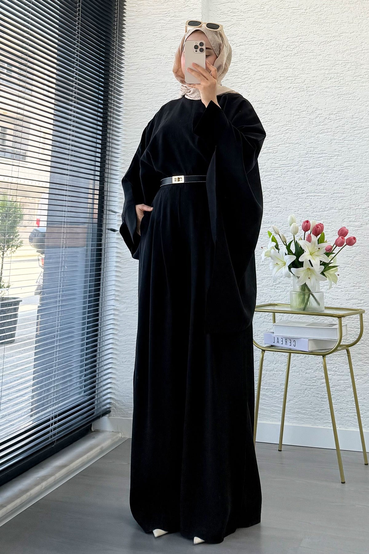 Premium Yarasa Kol Modal Pantolon Takım - Siyah