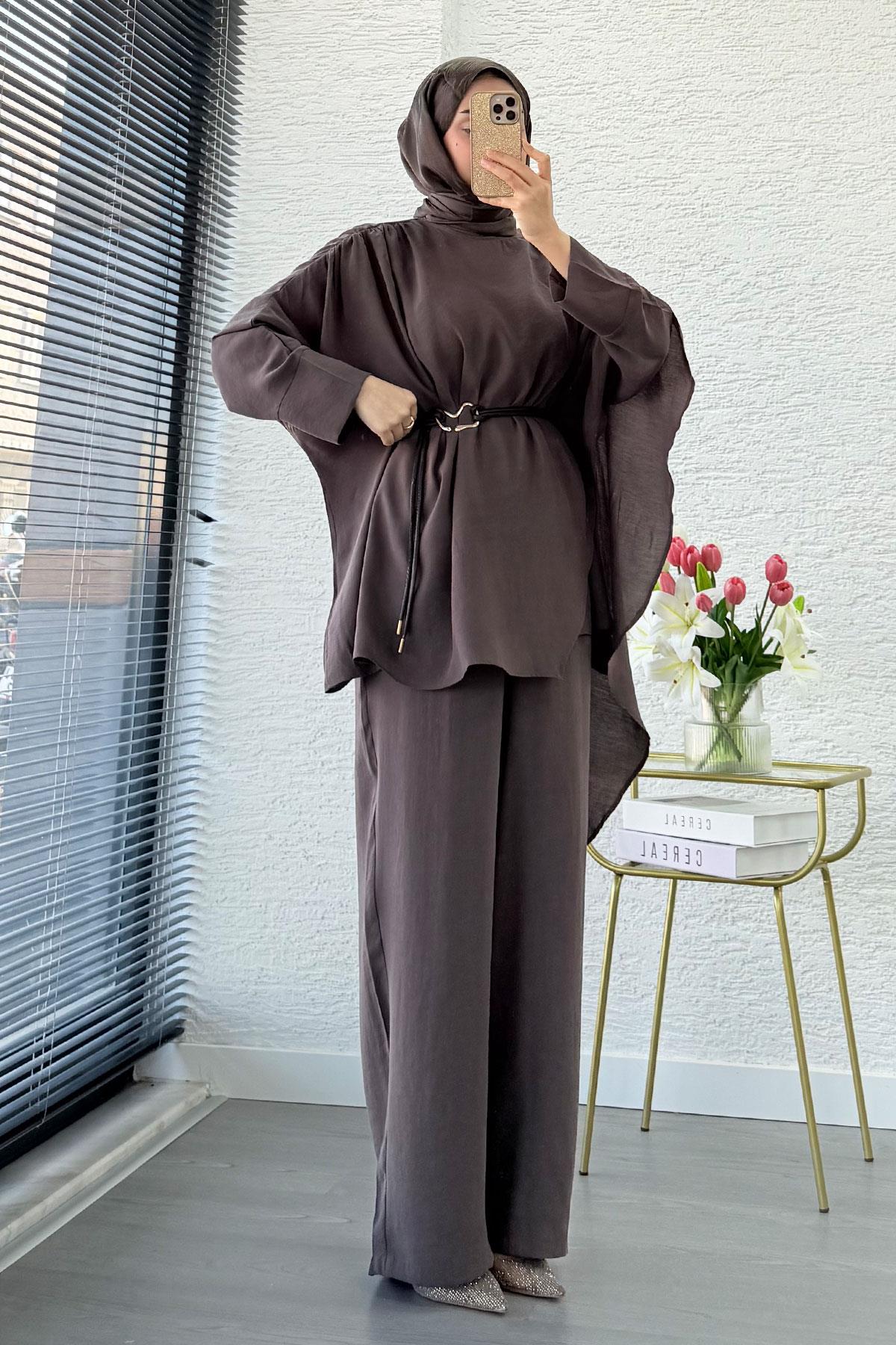Premium Yarasa Kol Pelerinli İkili Takım – Cappicino