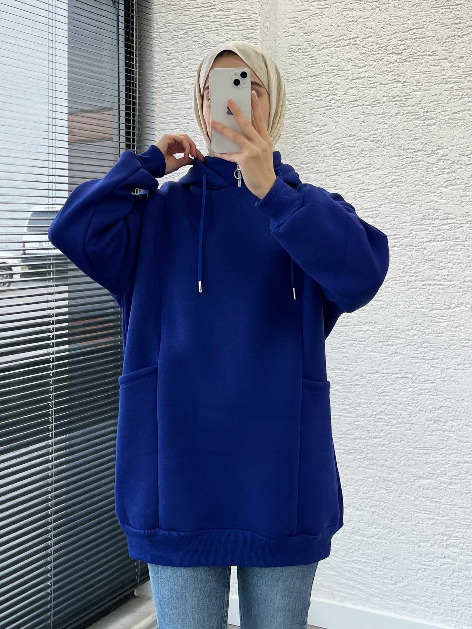 Saks Cepli Oversize Kadın Sweat