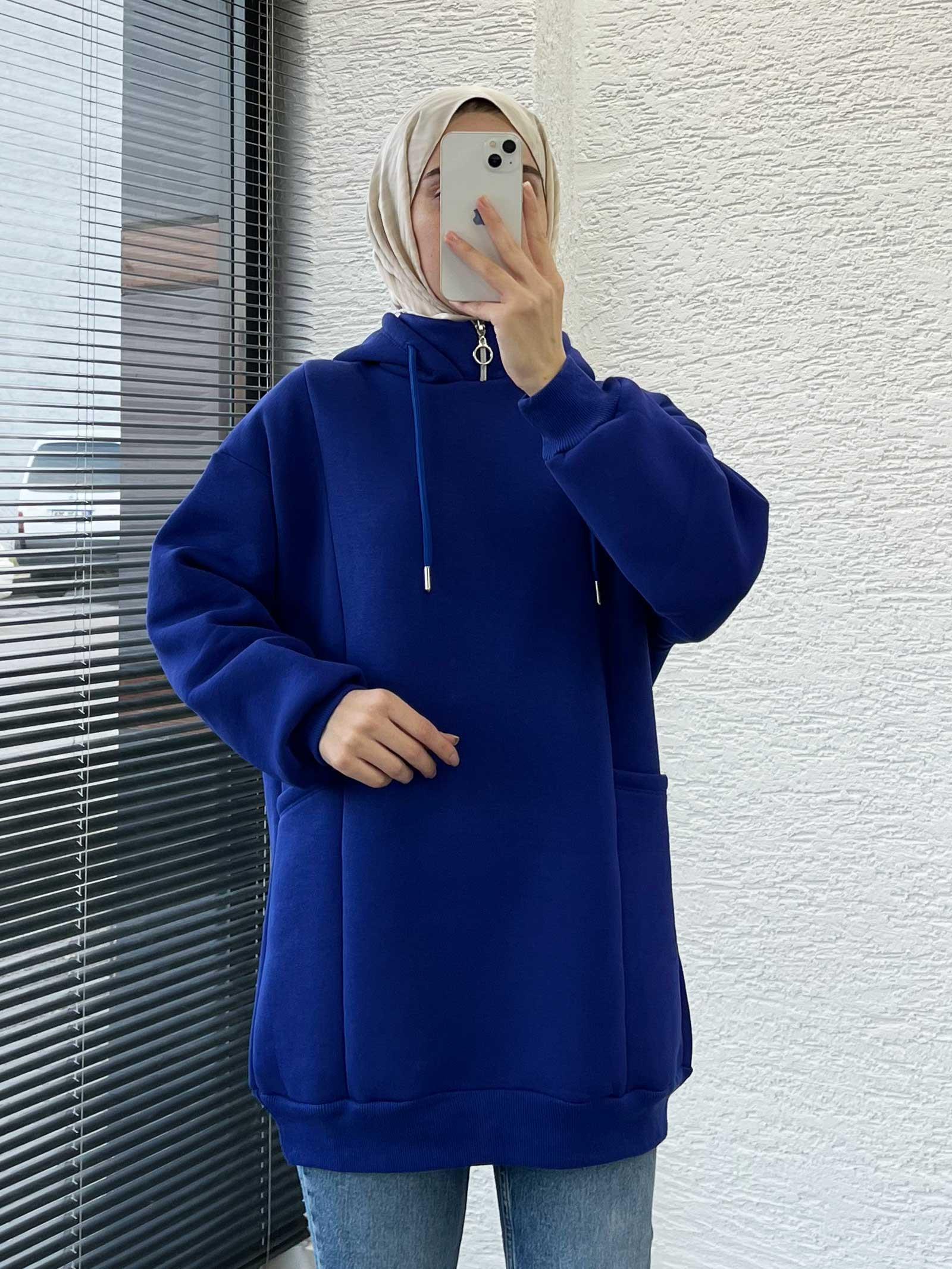 Saks Cepli Oversize Kadın Sweat