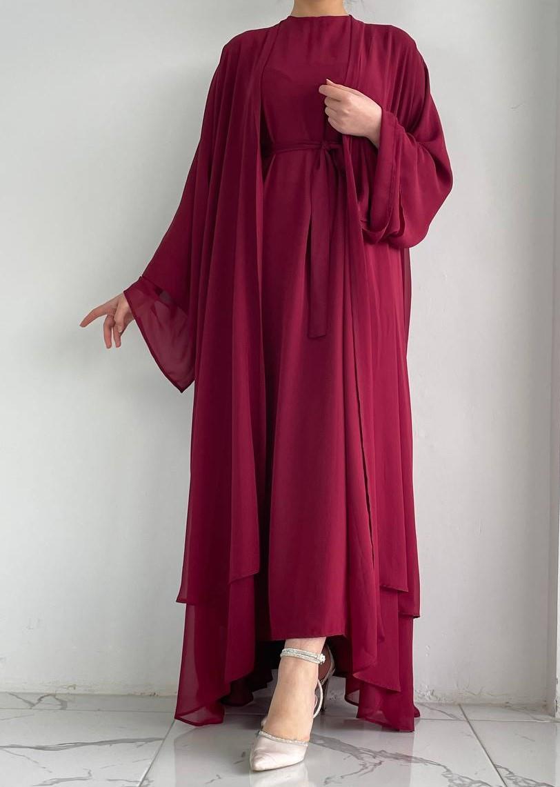 Şifon Anna Şifon Abaya Takım