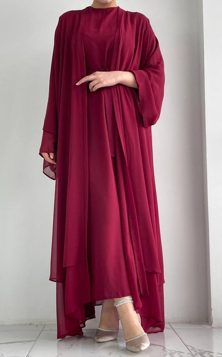 Şifon Anna Şifon Abaya Takım