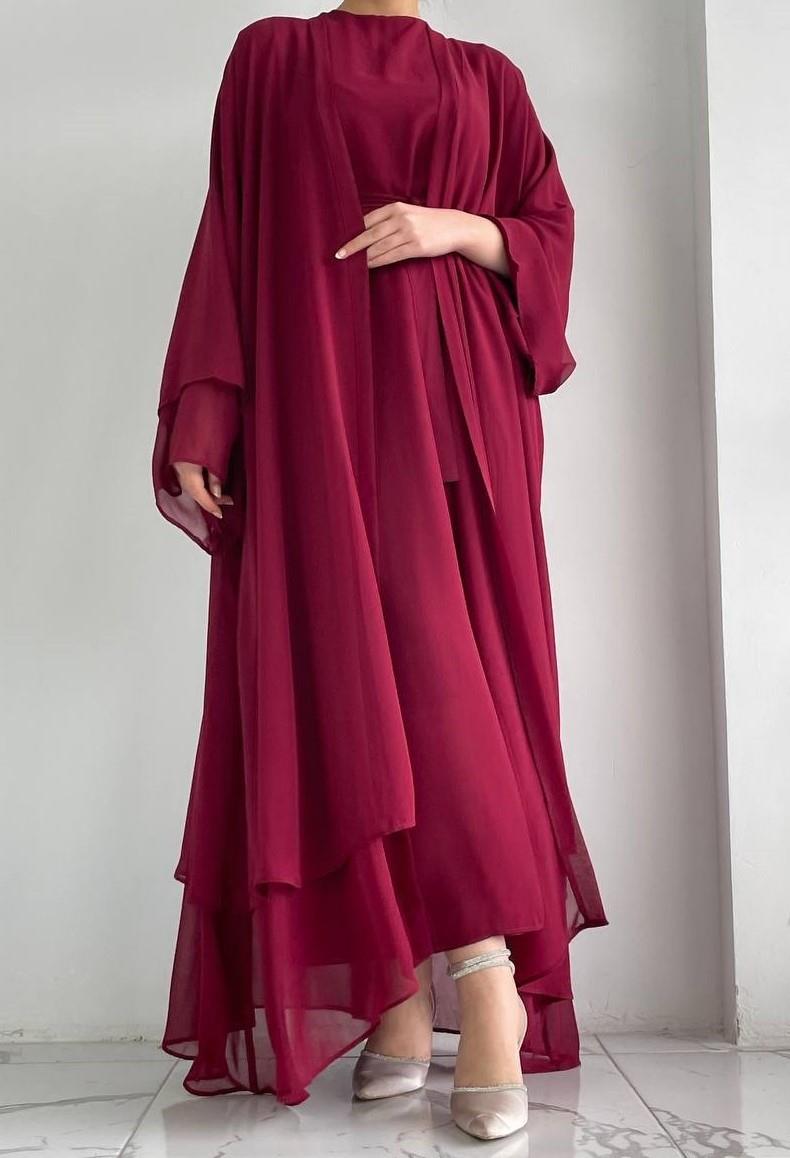 Şifon Anna Şifon Abaya Takım