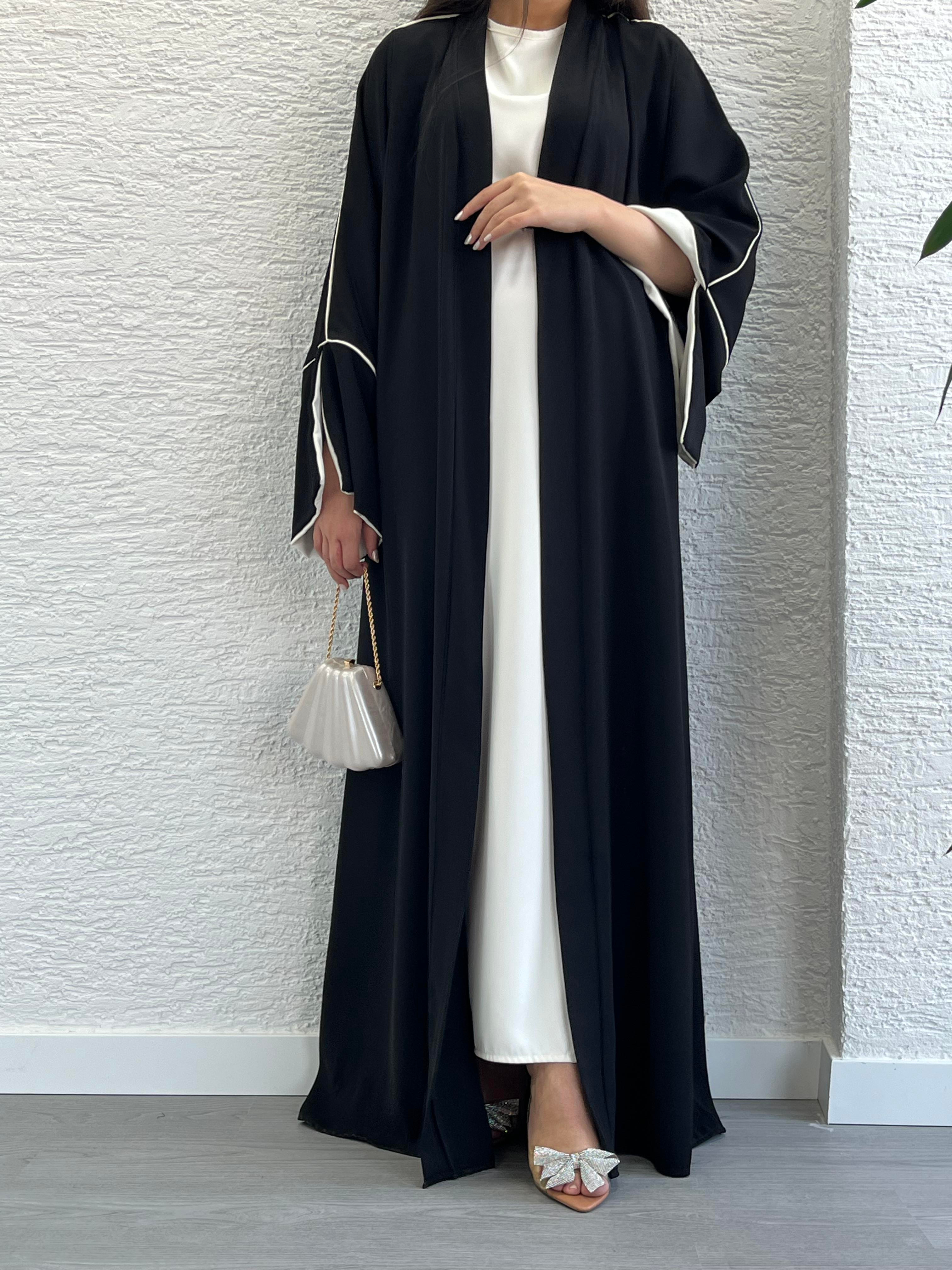 Siyah Ayça Abaya Takım