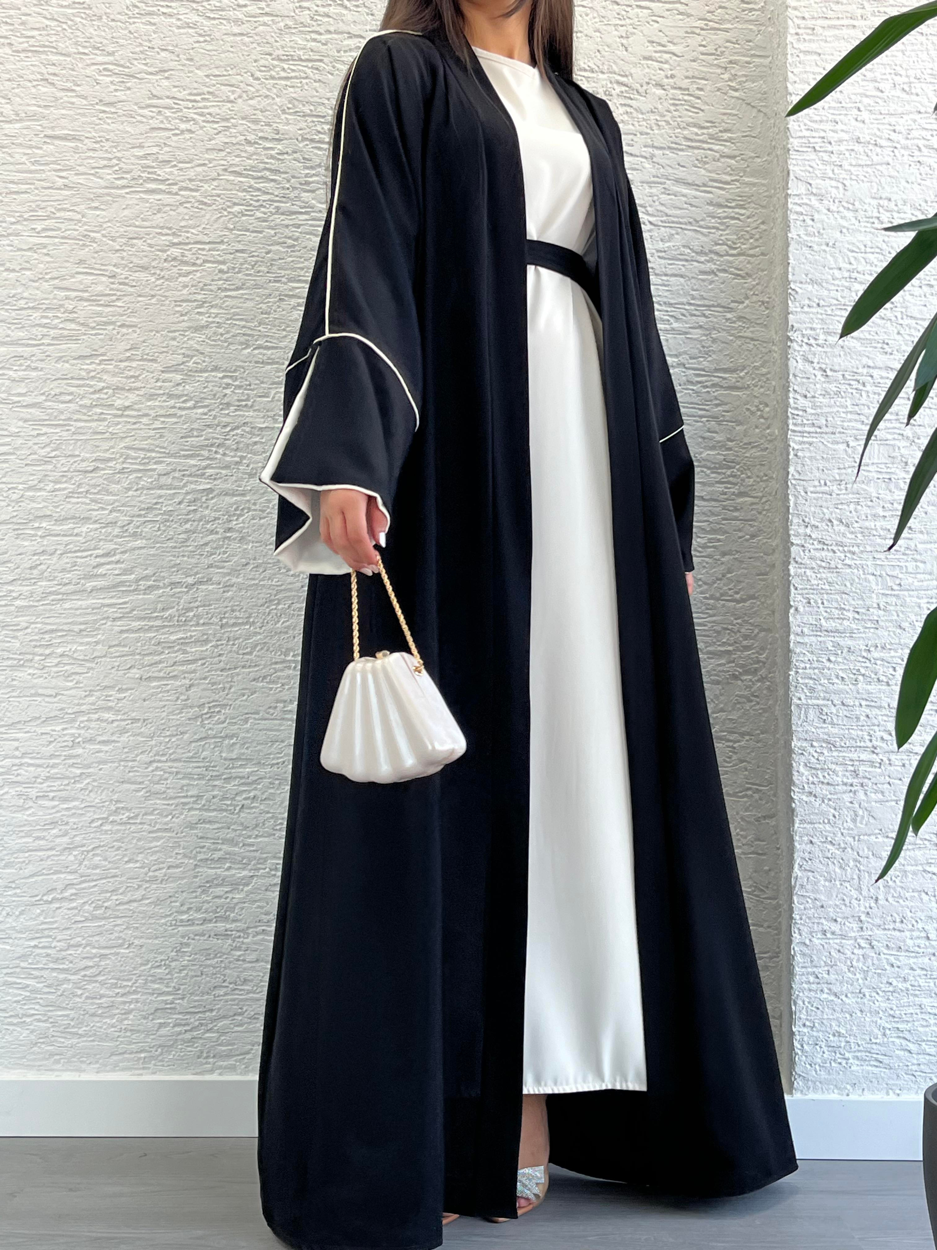 Siyah Ayça Abaya Takım