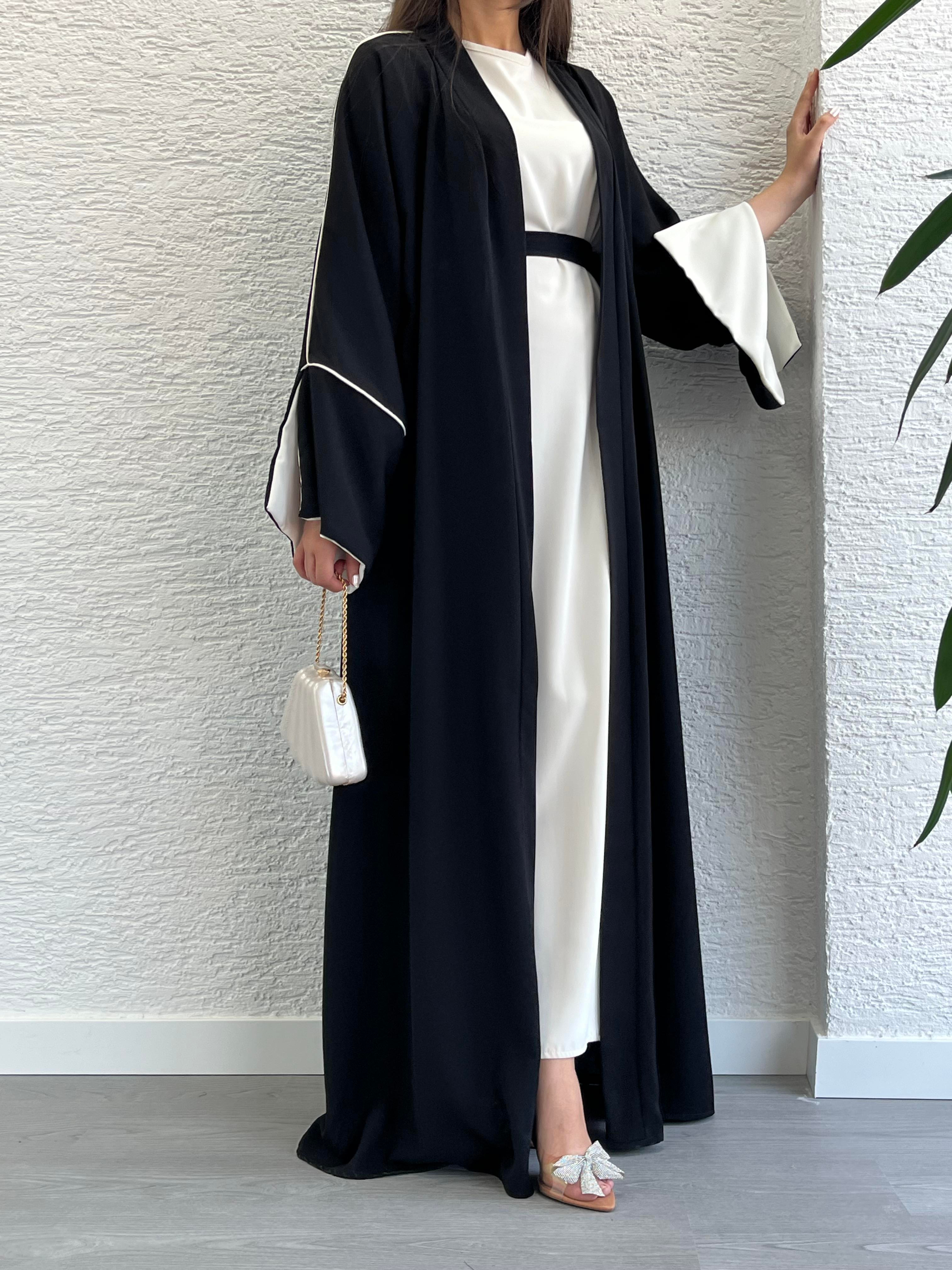 Siyah Ayça Abaya Takım