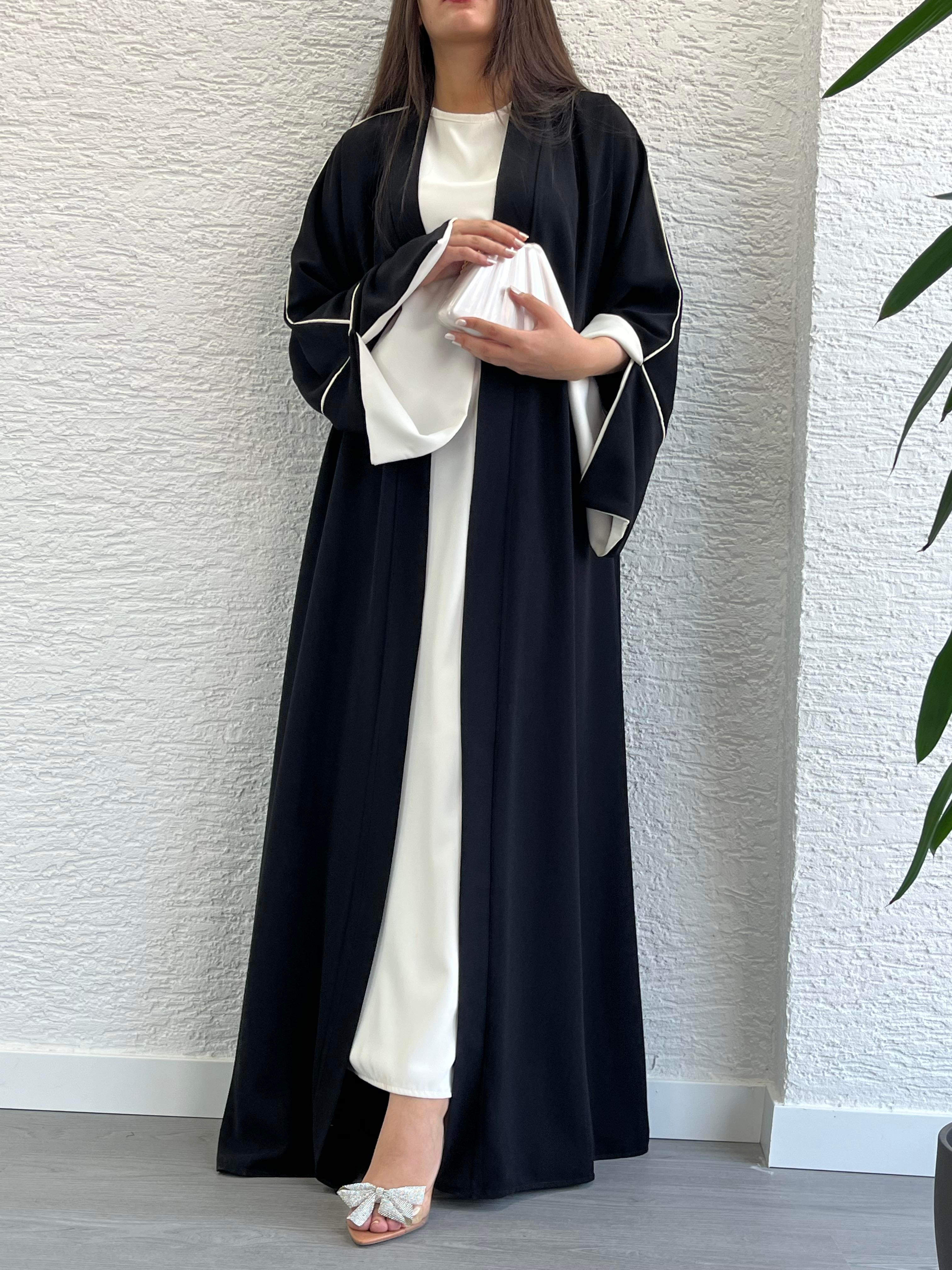 Siyah Ayça Abaya Takım