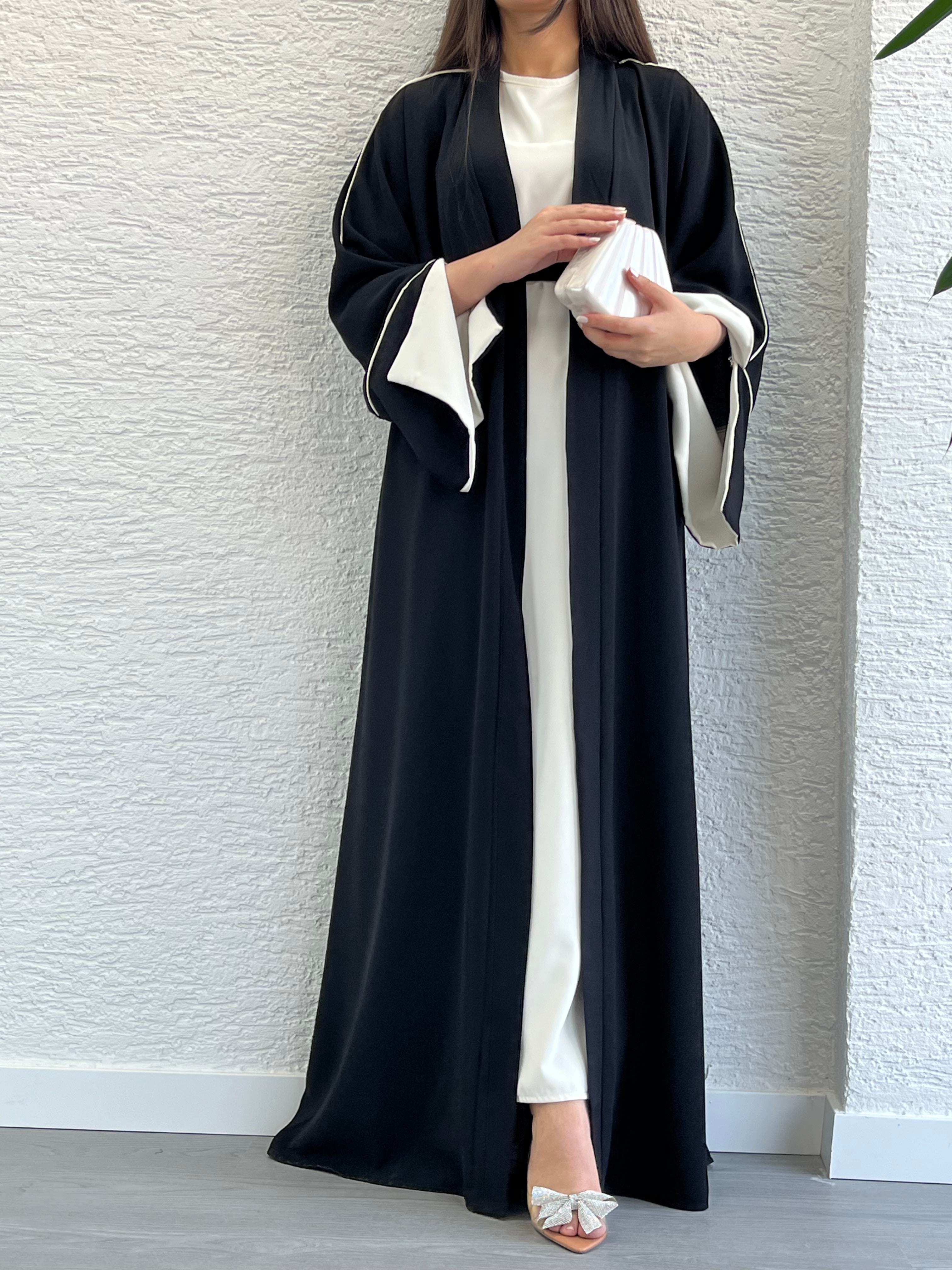 Siyah Ayça Abaya Takım