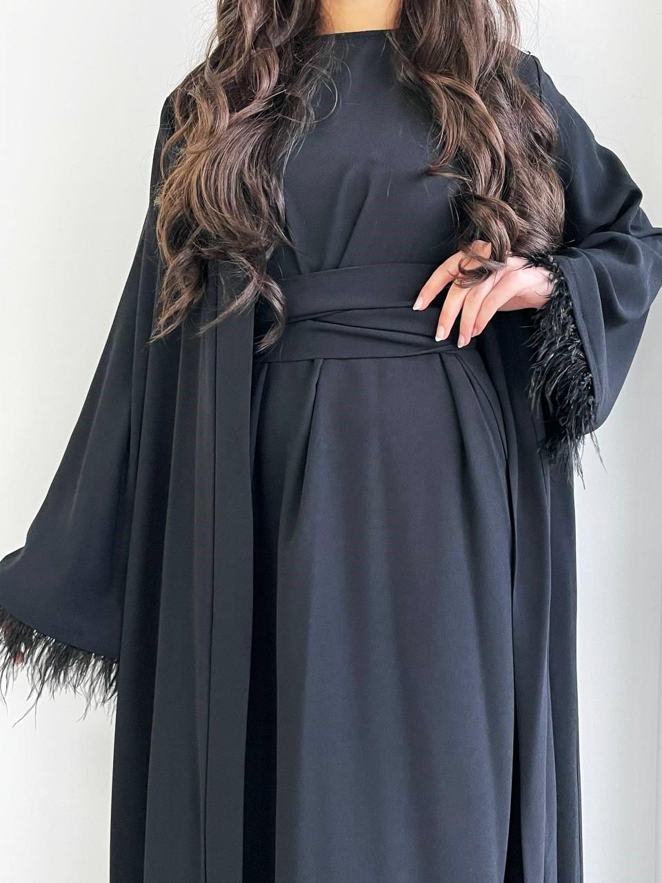 Siyah Ayla Abaya Takım