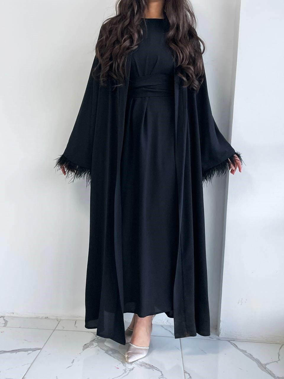 Siyah Ayla Abaya Takım