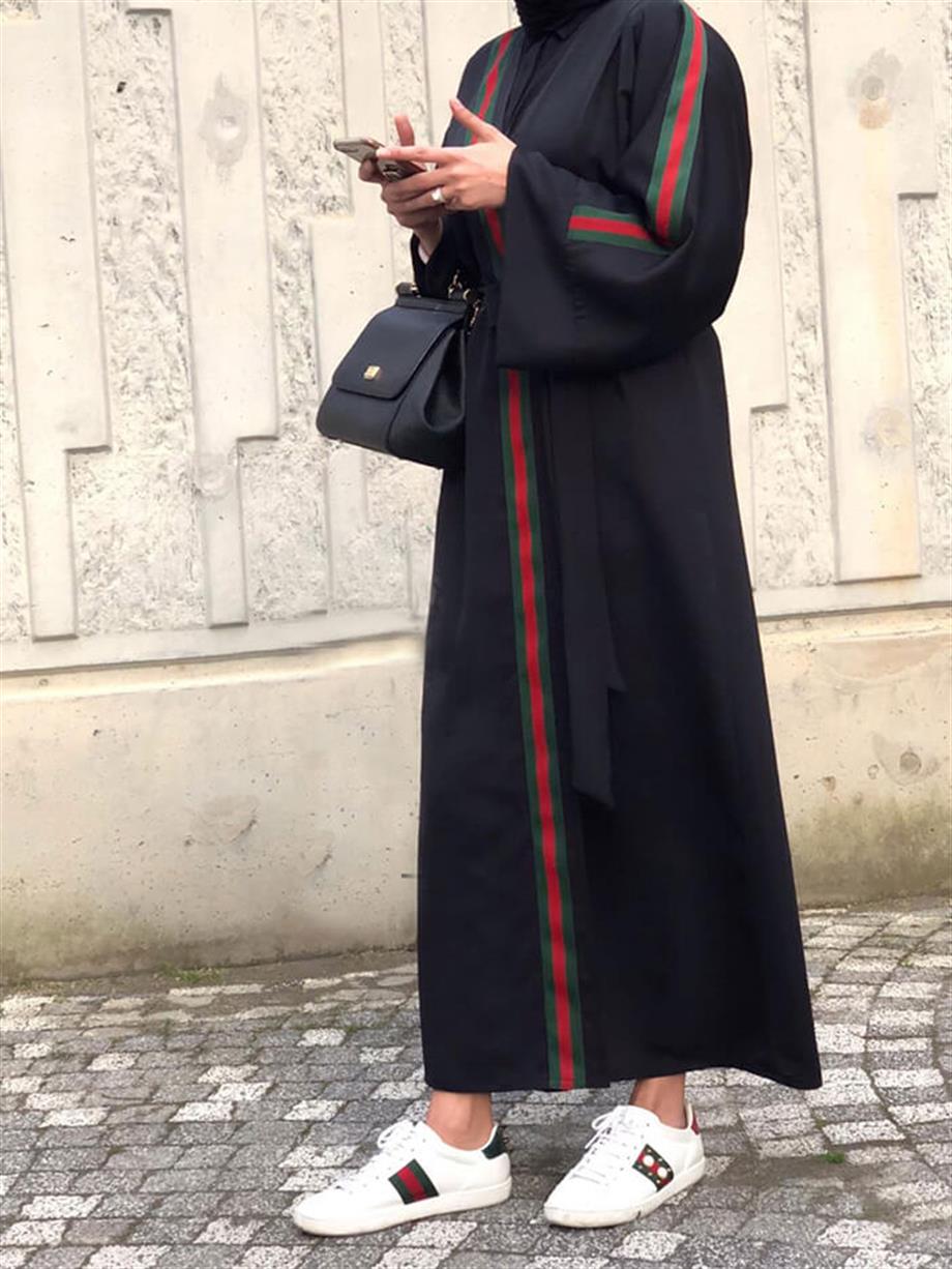 Siyah Gucci Abaya