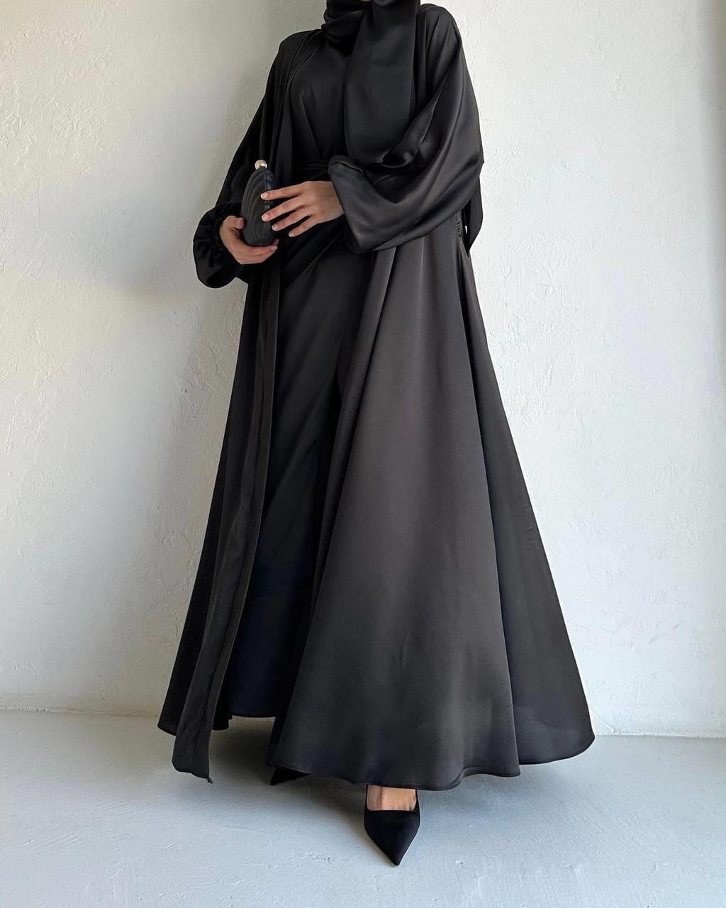 Siyah İnna Abaya Takım