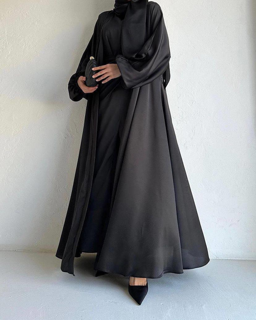 Siyah İnna Abaya Takım