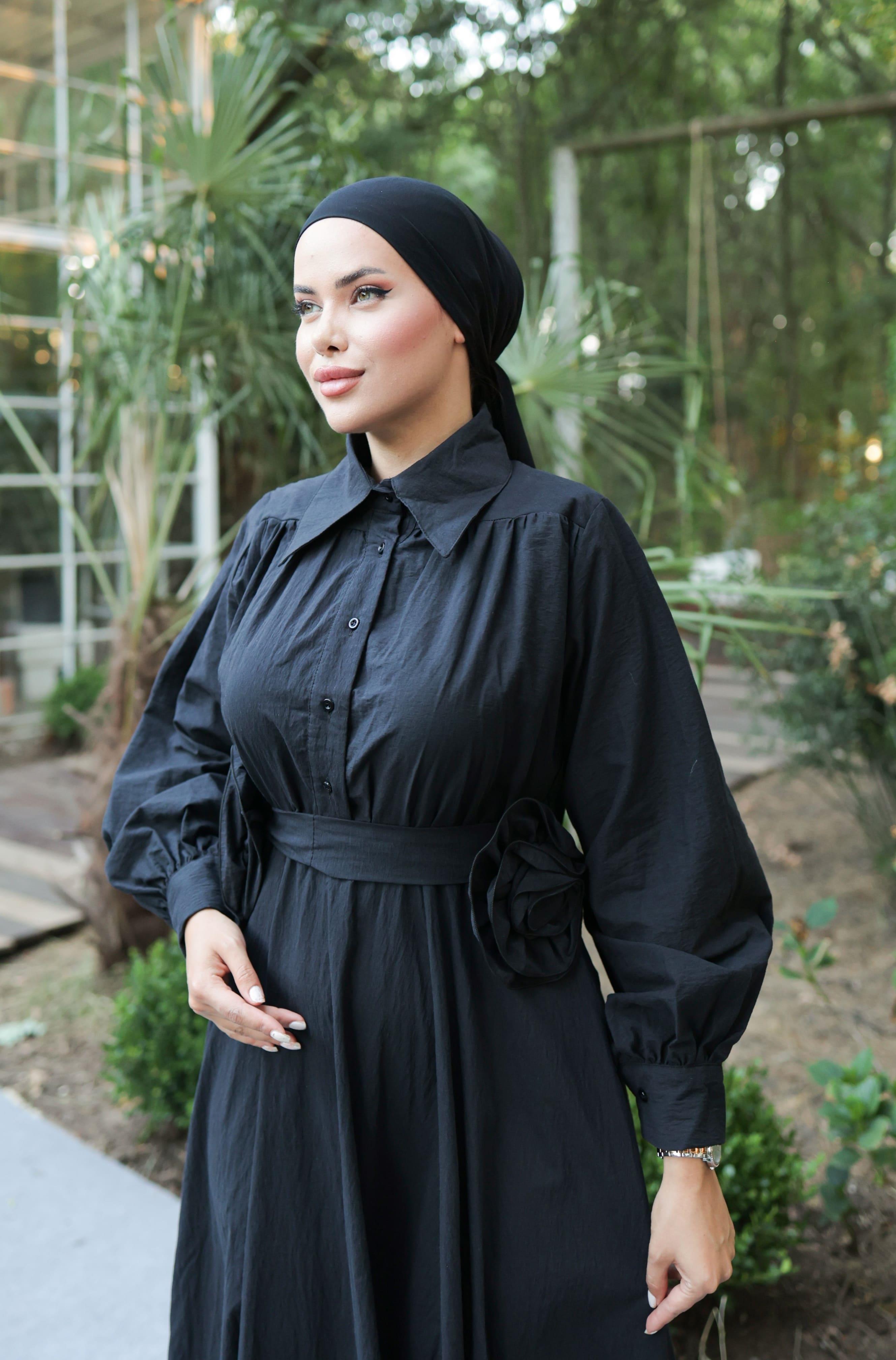 Siyah Lilyum Elbise 