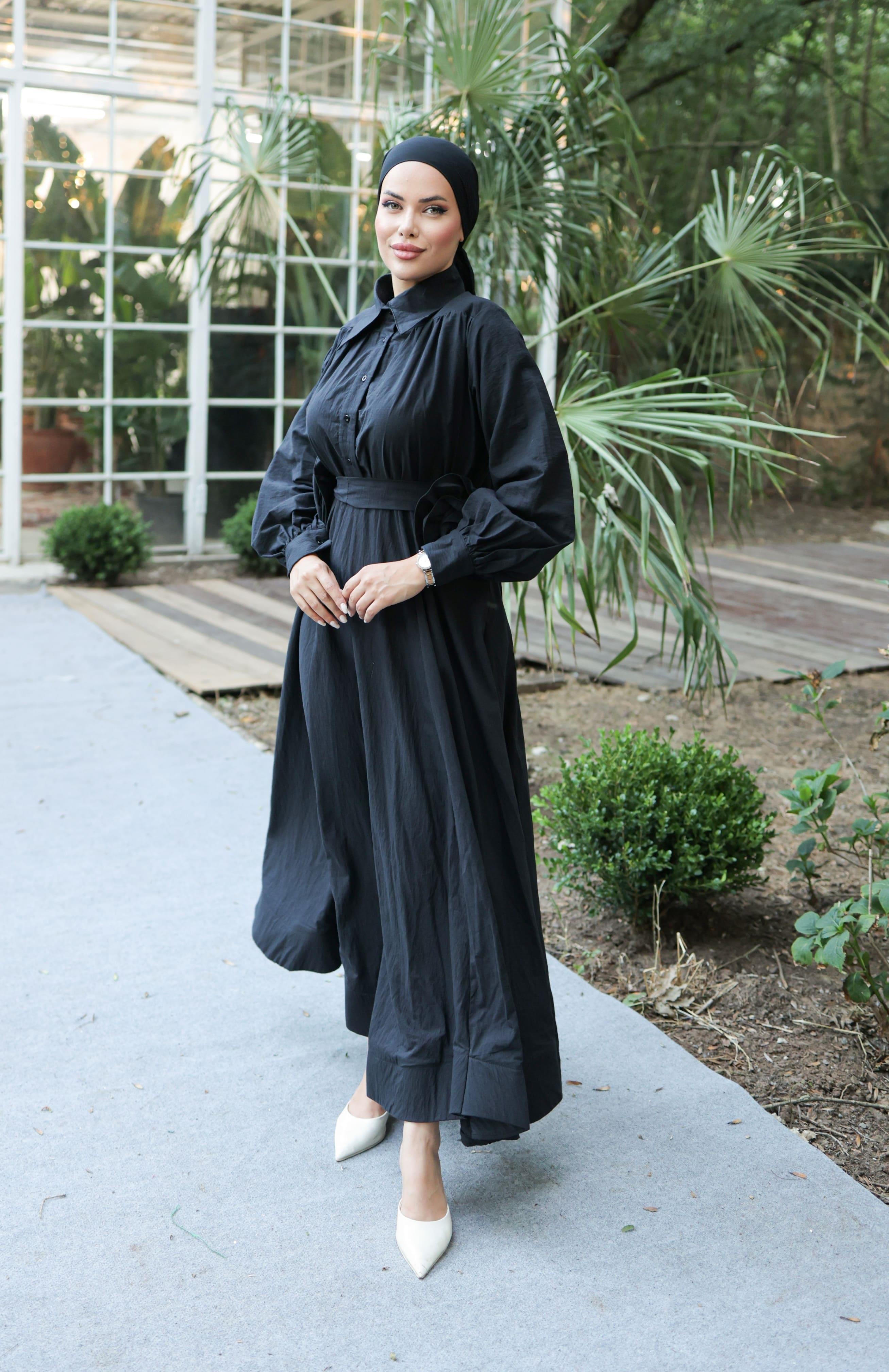Siyah Lilyum Elbise 