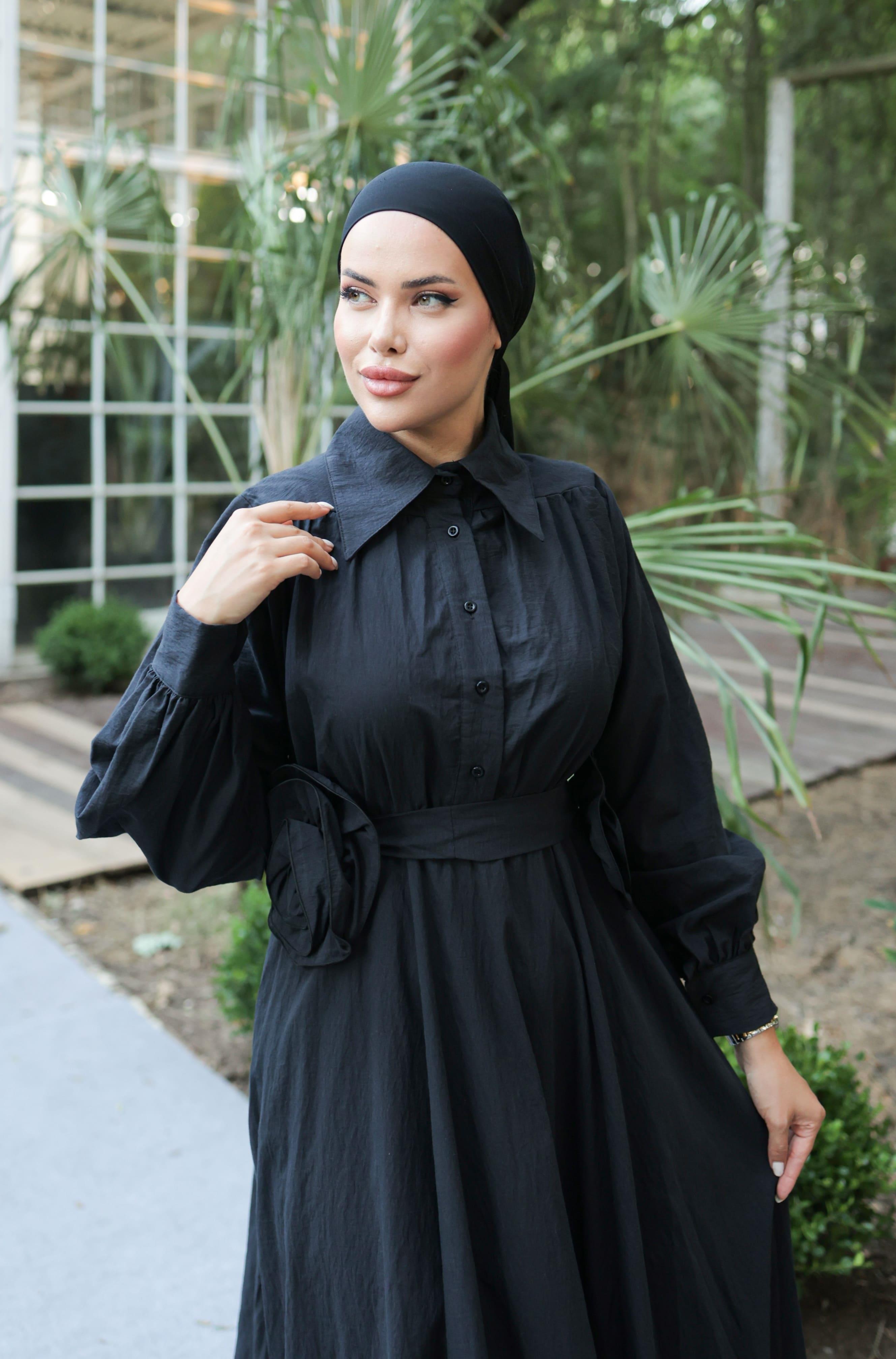 Siyah Lilyum Elbise 