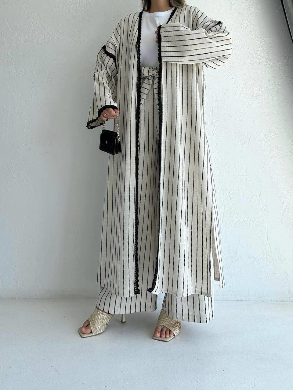 Siyah Linen Keten Takım