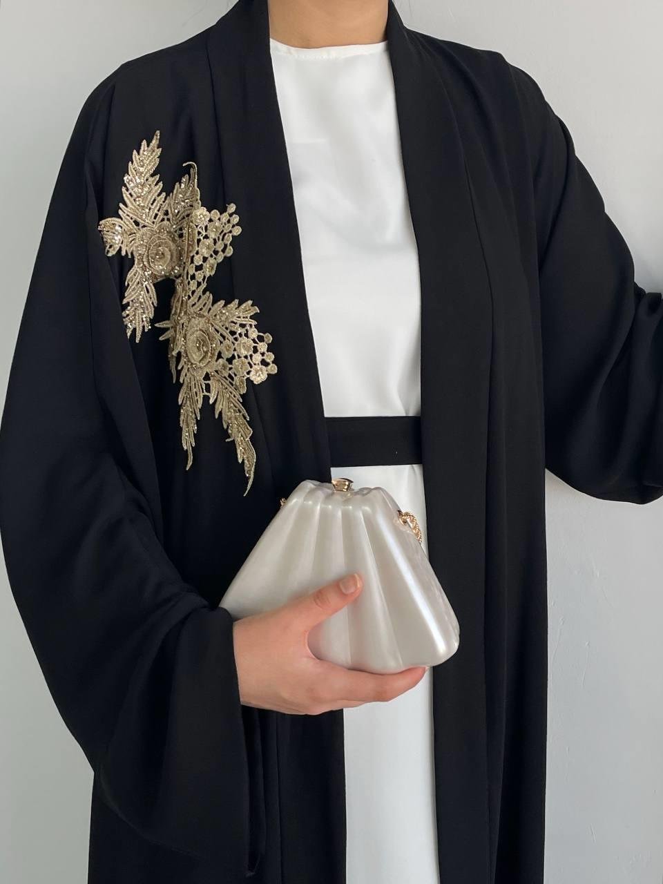 Siyah Nida Abaya Takım 