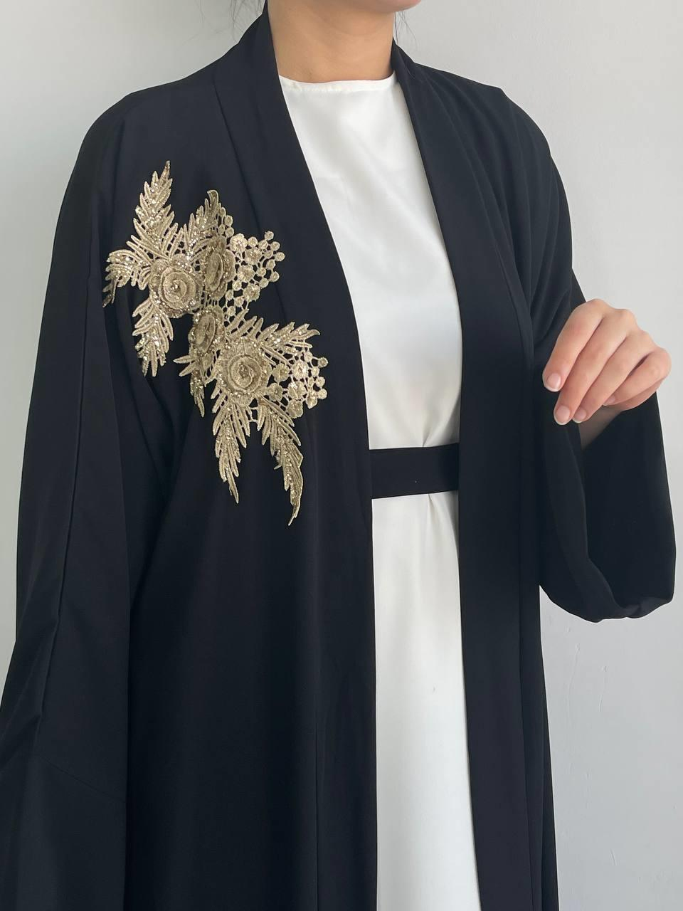 Siyah Nida Abaya Takım 