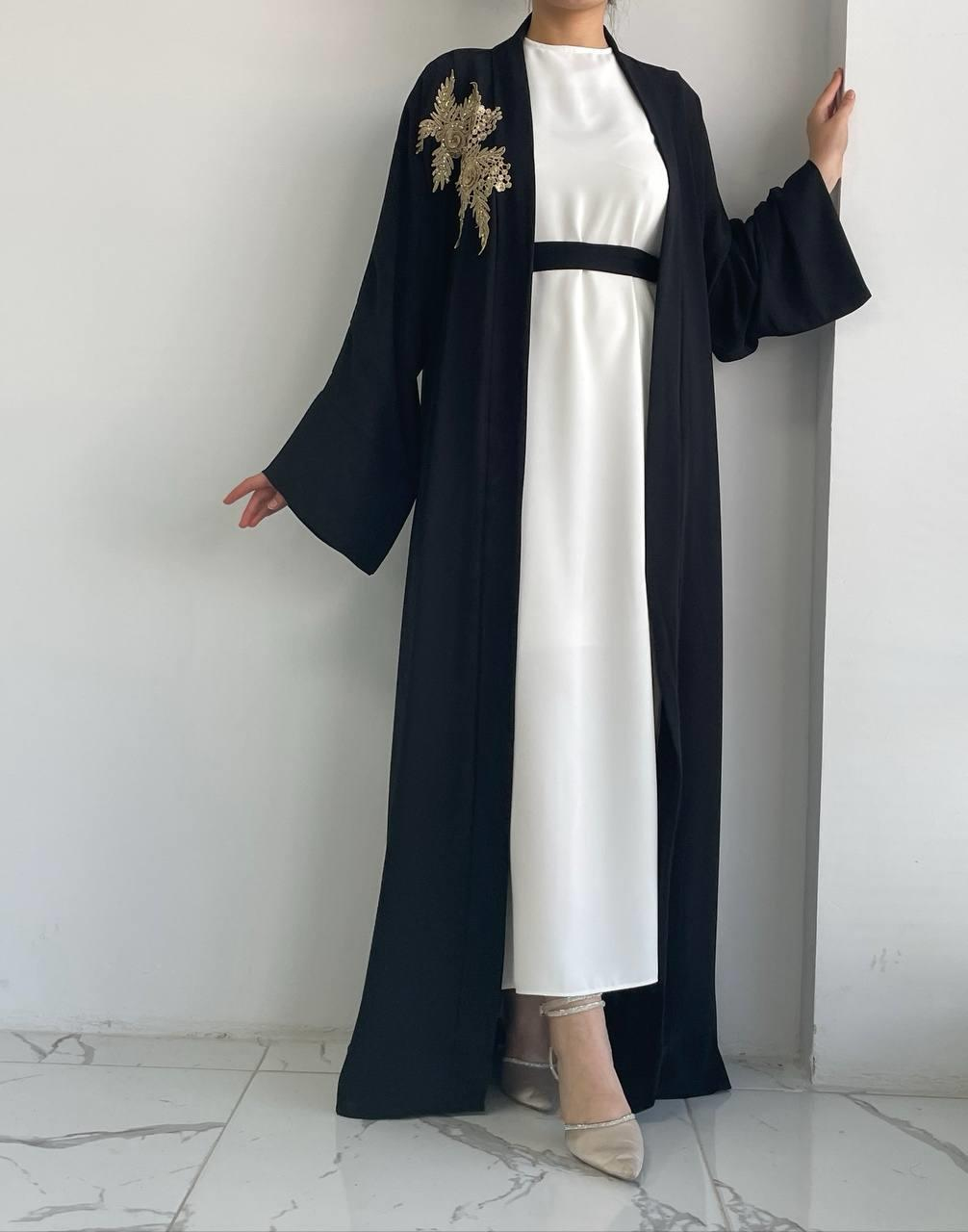 Siyah Nida Abaya Takım 