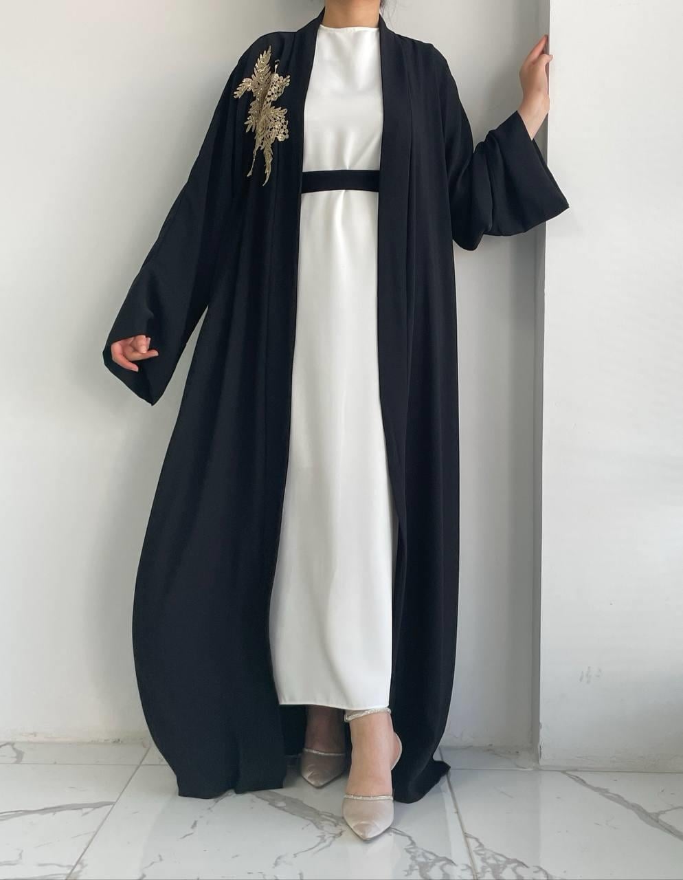 Siyah Nida Abaya Takım 