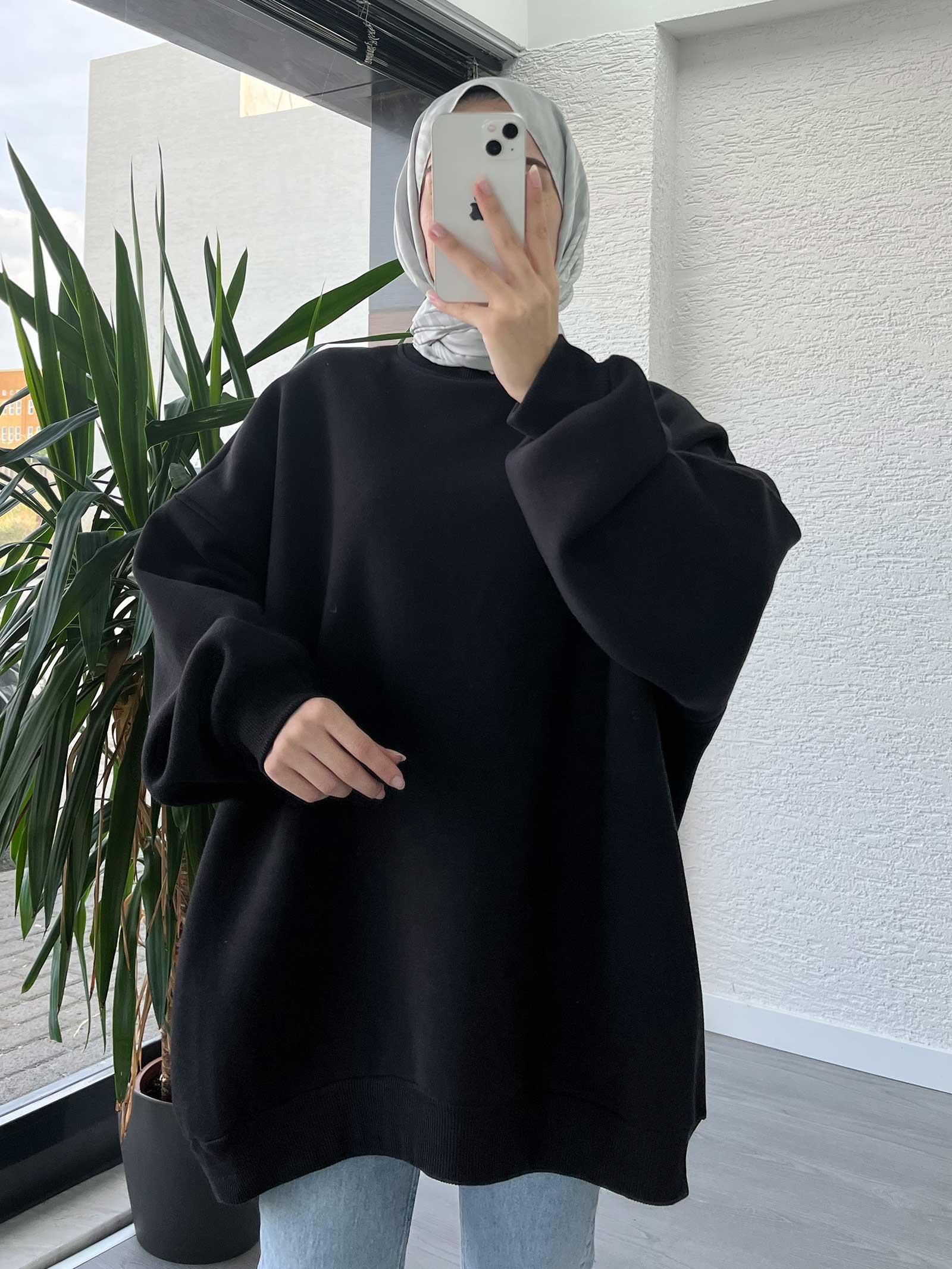 Siyah Oversize Sweat