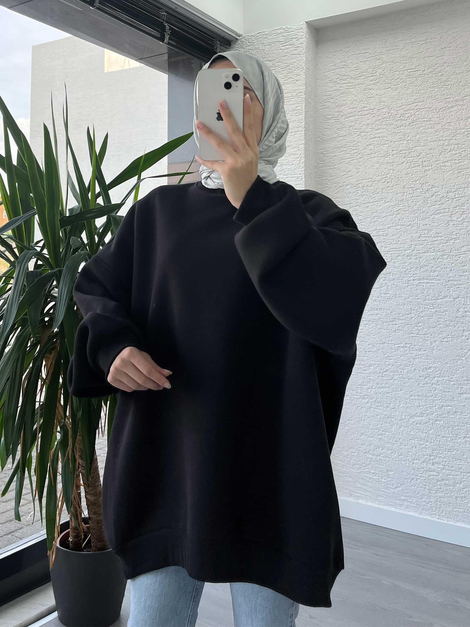 Siyah Oversize Sweat