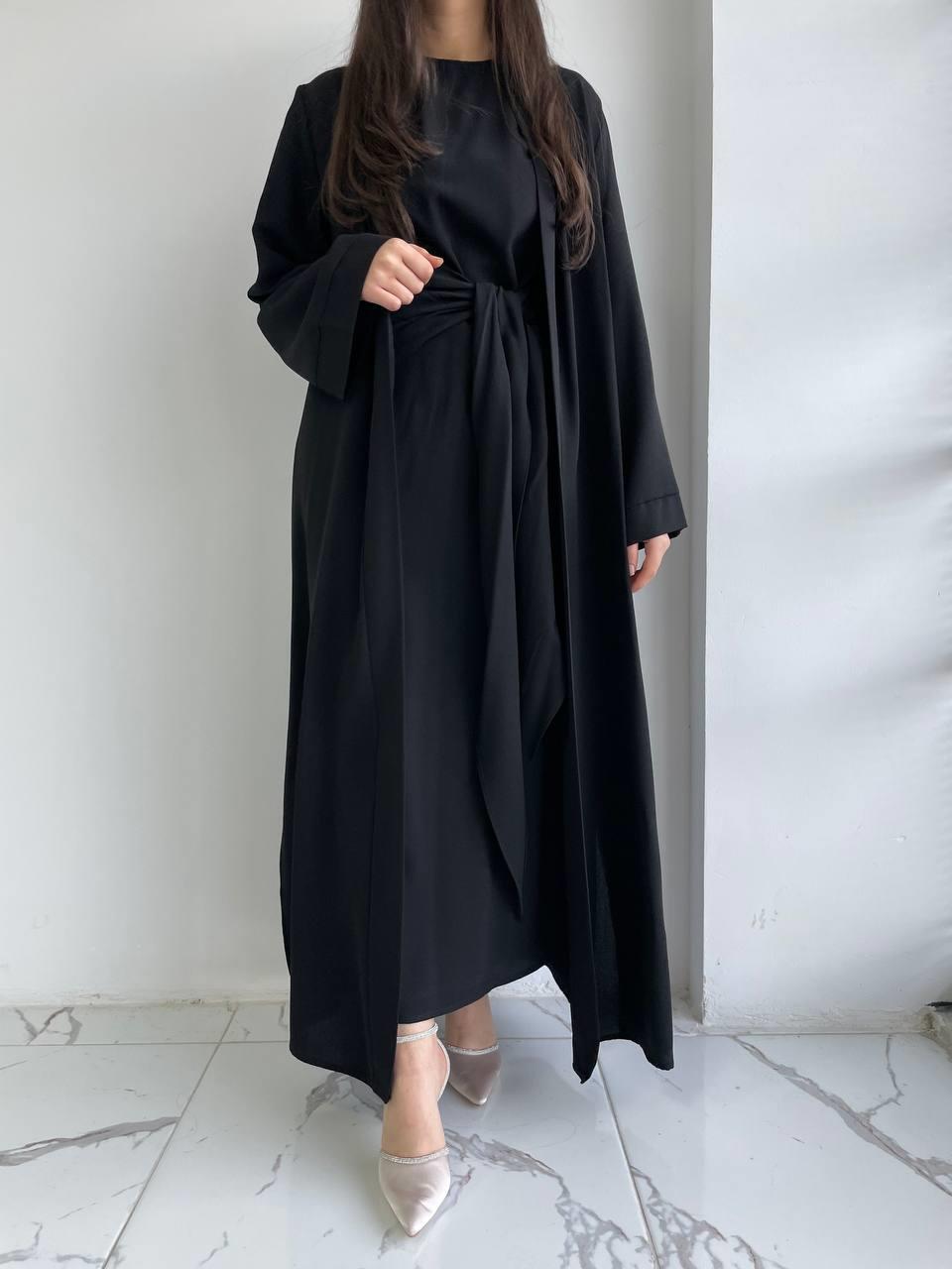 Siyah Suzan Abaya Takım 