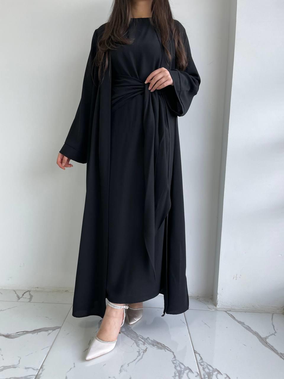 Siyah Suzan Abaya Takım 