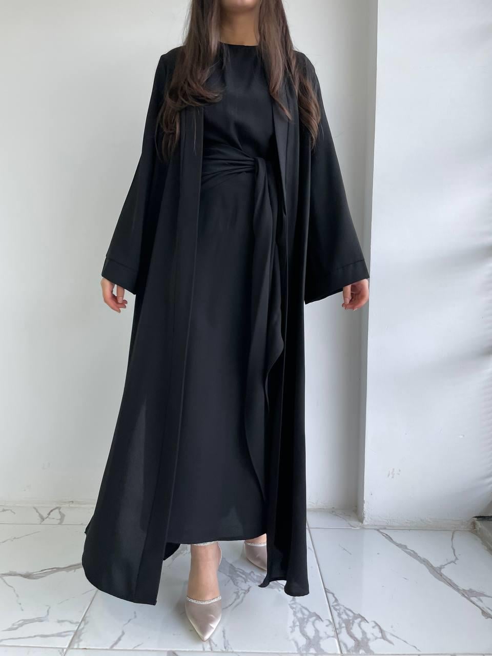 Siyah Suzan Abaya Takım 