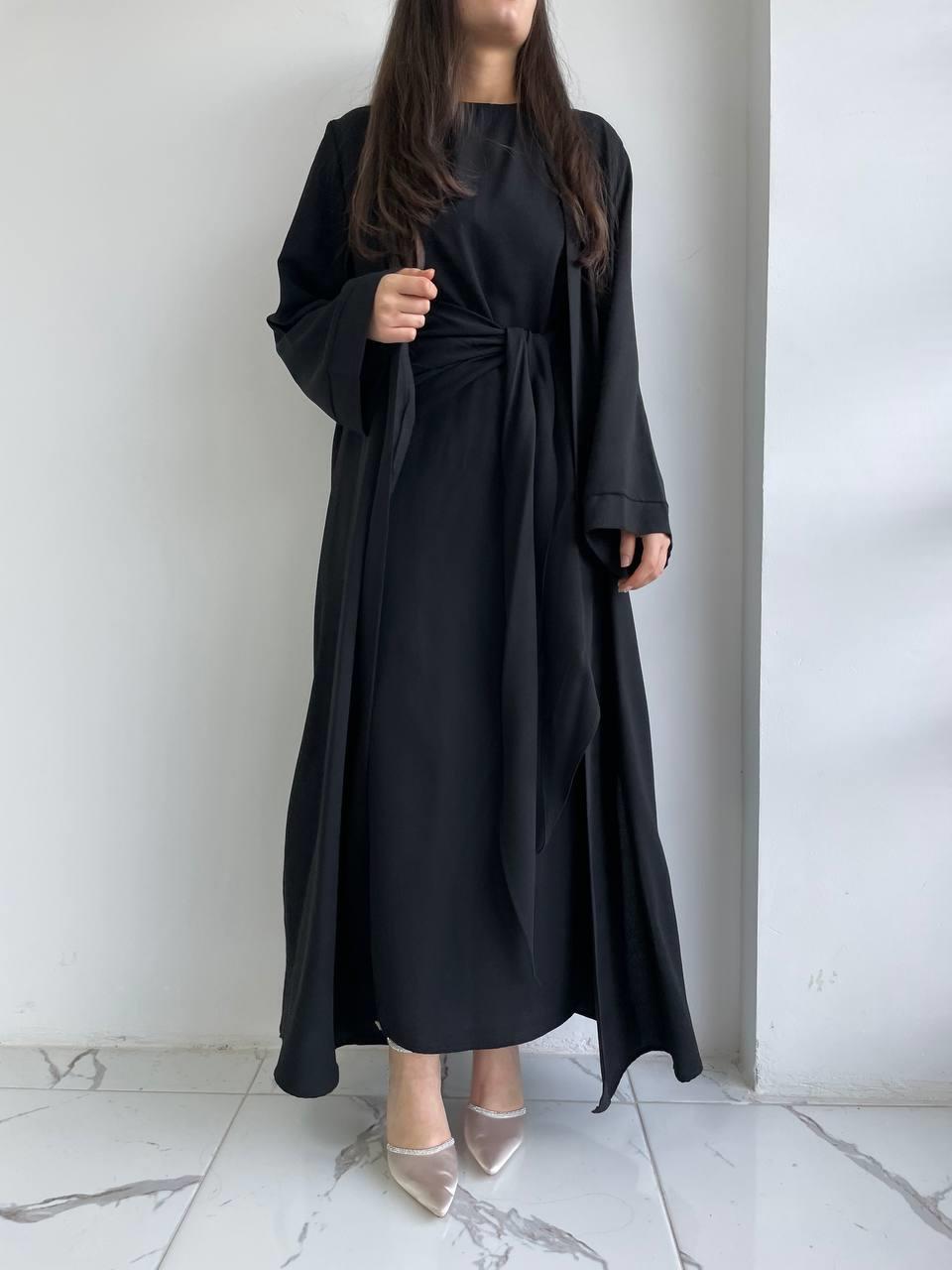 Siyah Suzan Abaya Takım 