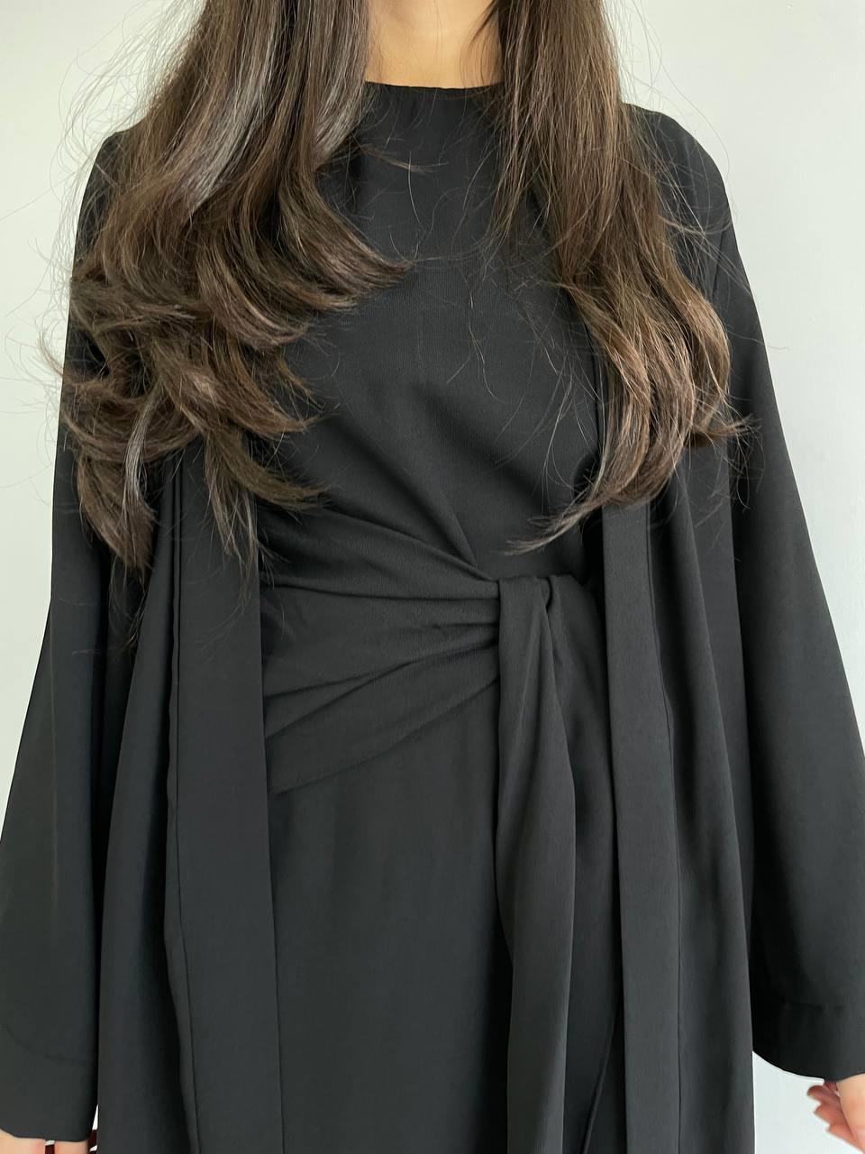 Siyah Suzan Abaya Takım 