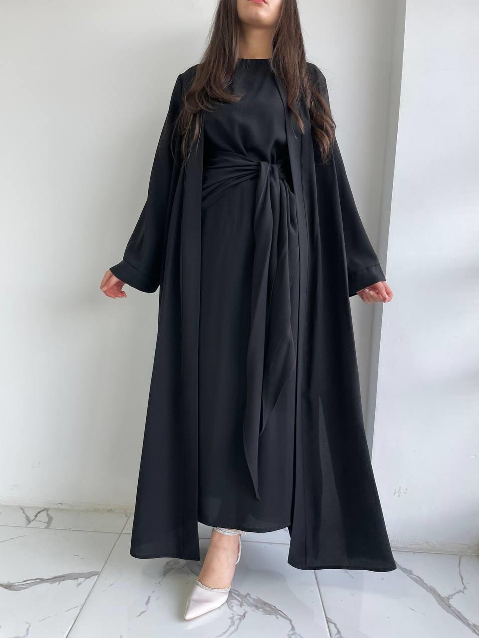 Siyah Suzan Abaya Takım 