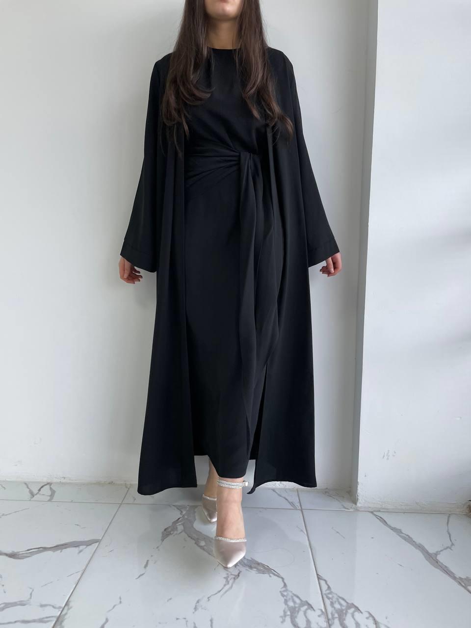 Siyah Suzan Abaya Takım 