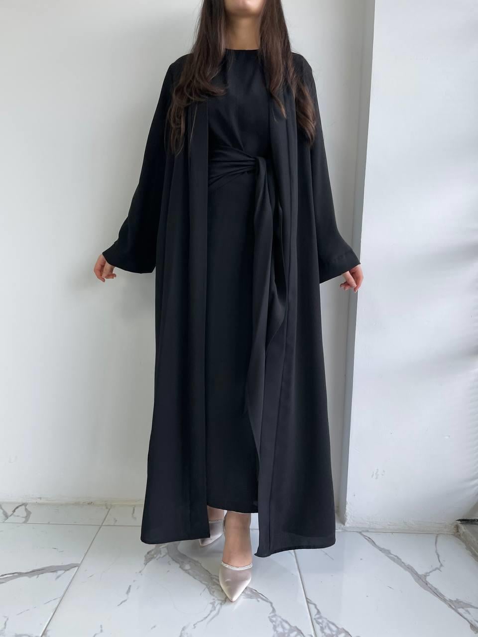 Siyah Suzan Abaya Takım 