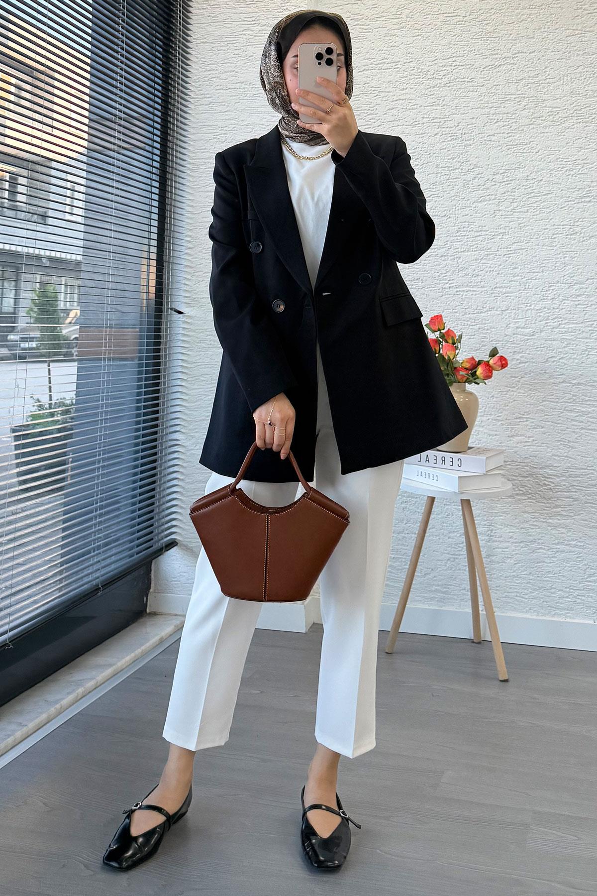 Slim Fit Kadın Blazer Ceket – Siyah