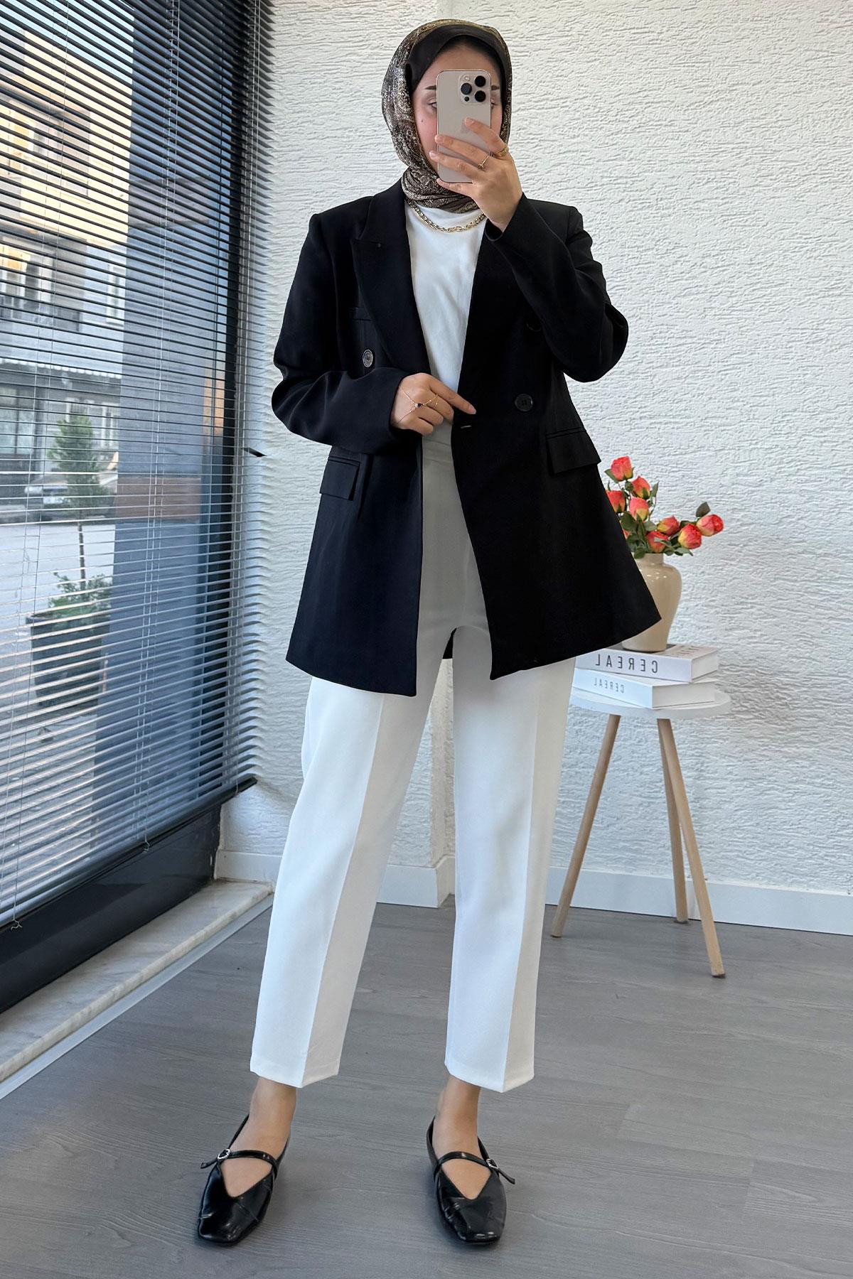 Slim Fit Kadın Blazer Ceket – Siyah