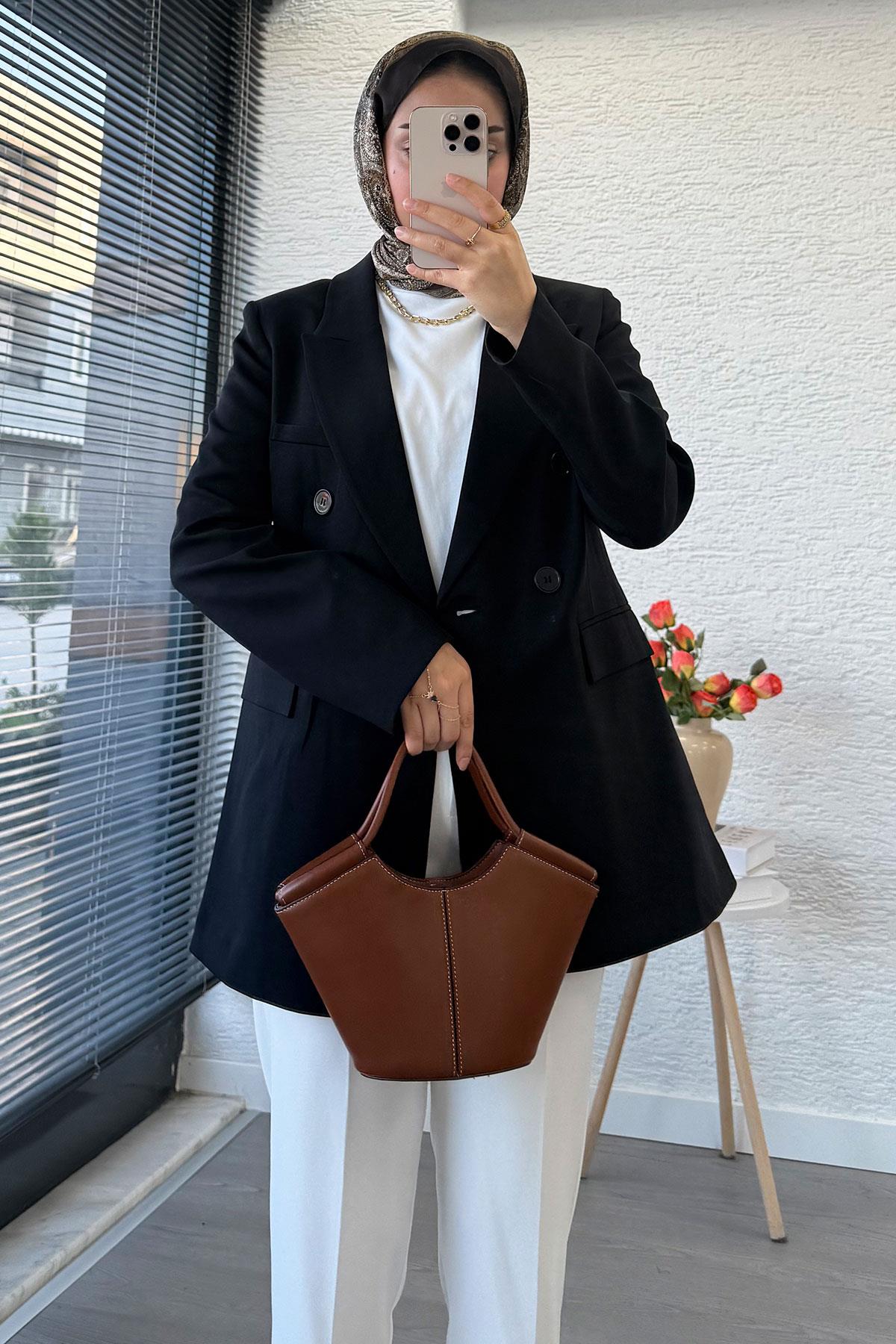 Slim Fit Kadın Blazer Ceket – Siyah