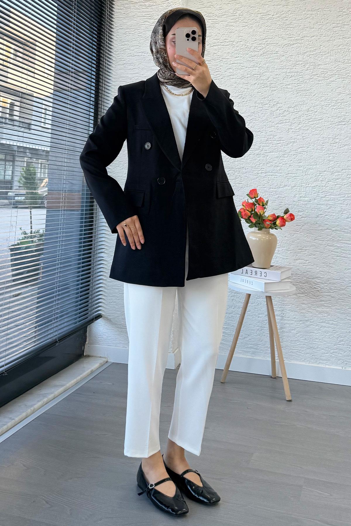 Slim Fit Kadın Blazer Ceket – Siyah