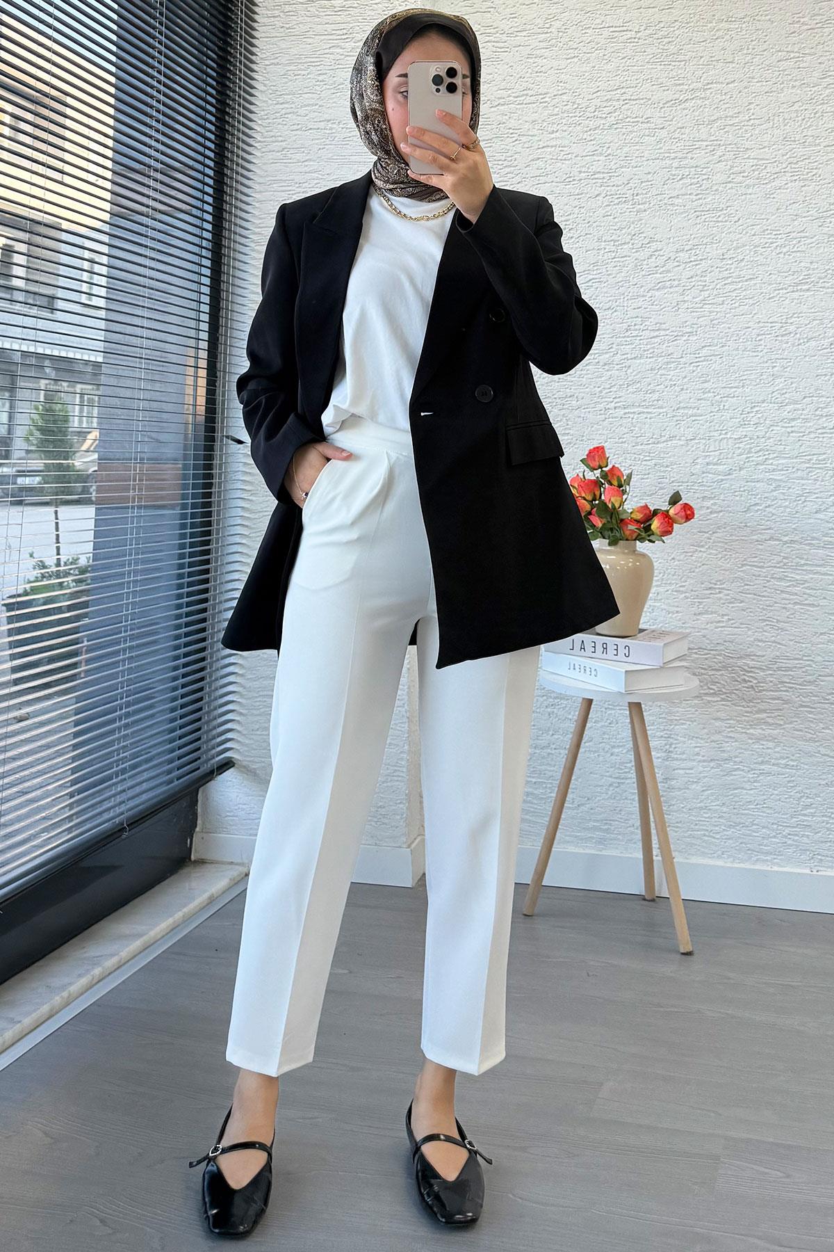 Slim Fit Kadın Blazer Ceket – Siyah