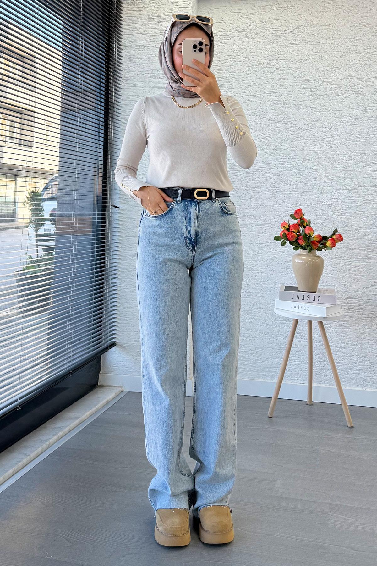 Straight Kesim Jean Pantolon - Açık Mavi