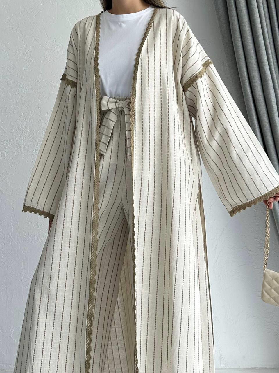 Sütlü Kahve Linen Keten Takım