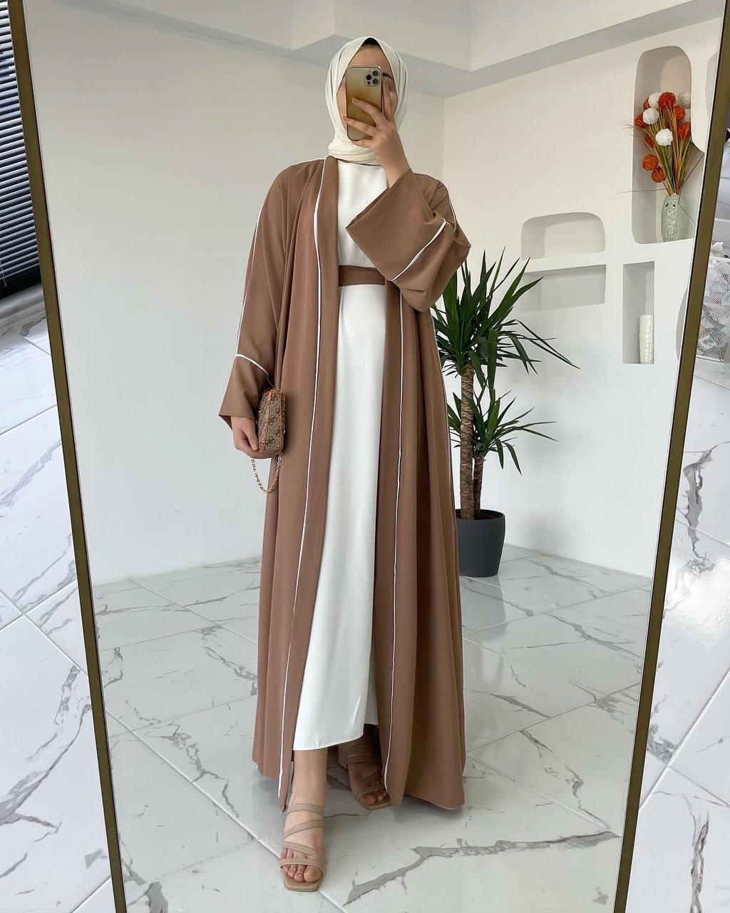 Sütlü Kahve Yanları Biyeli Abaya