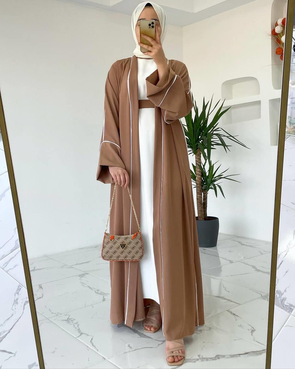Sütlü Kahve Yanları Biyeli Abaya
