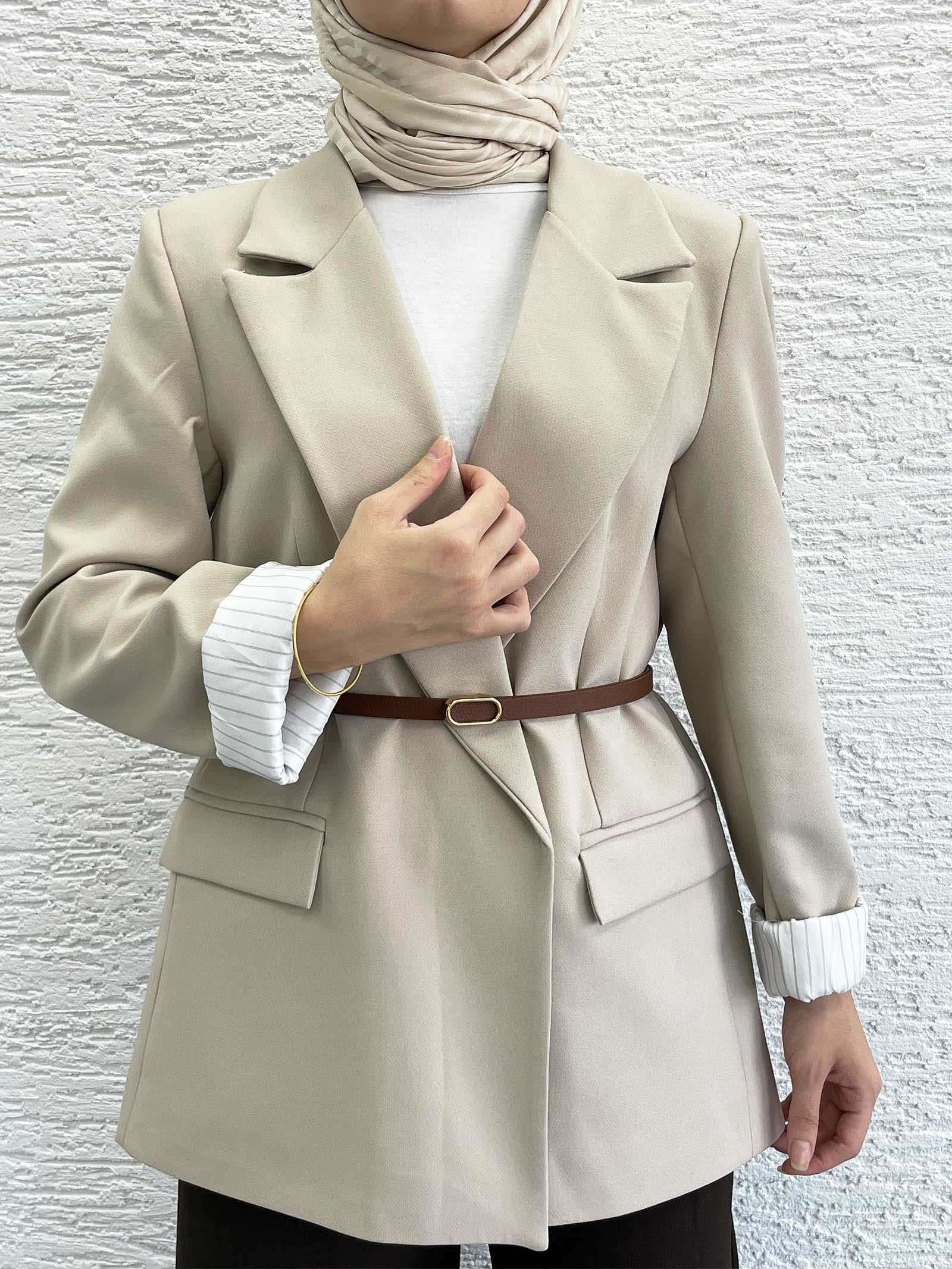 Taş Astar Detaylı Kadın Ceket