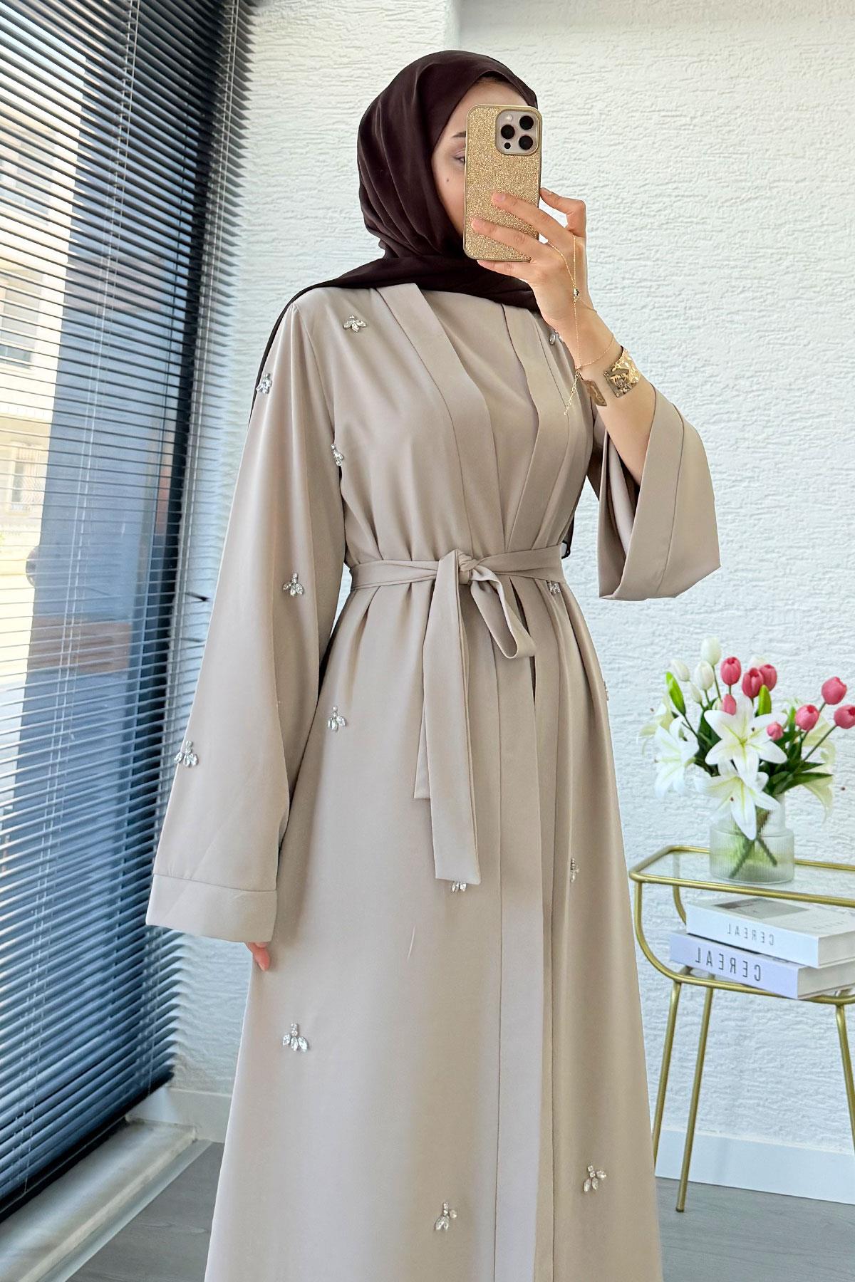 Taş İşlemeli İkili Abaya Takım - Taş
