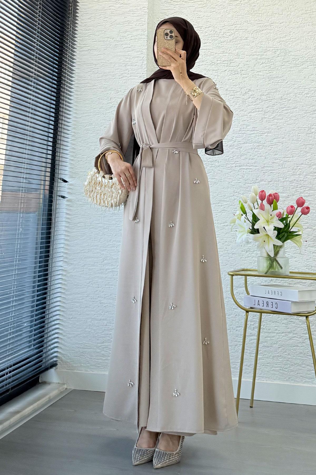 Taş İşlemeli İkili Abaya Takım - Taş