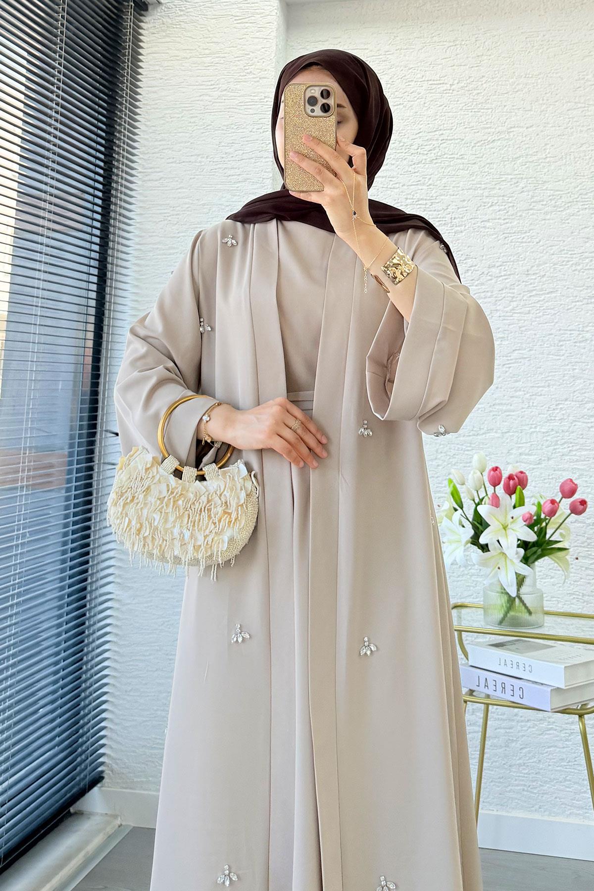 Taş İşlemeli İkili Abaya Takım - Taş