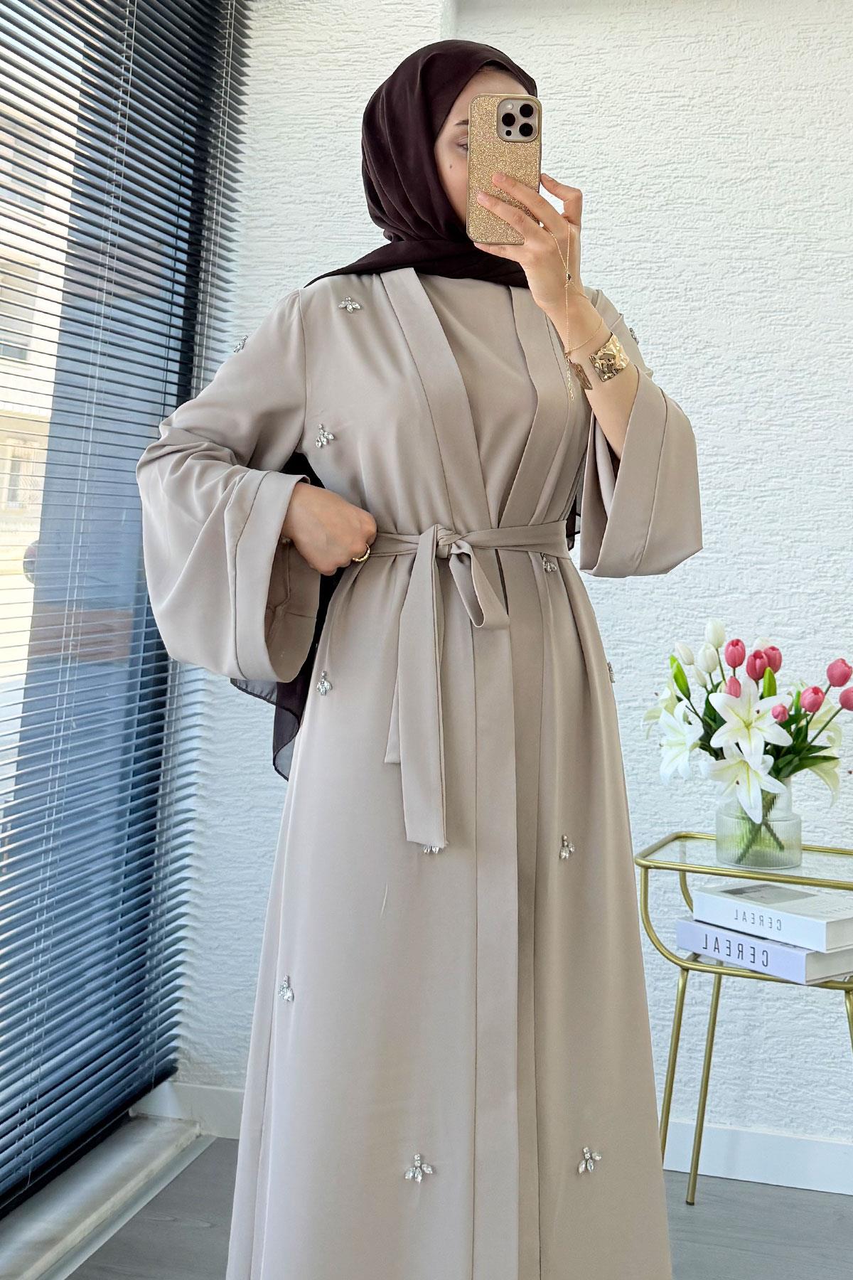Taş İşlemeli İkili Abaya Takım - Taş