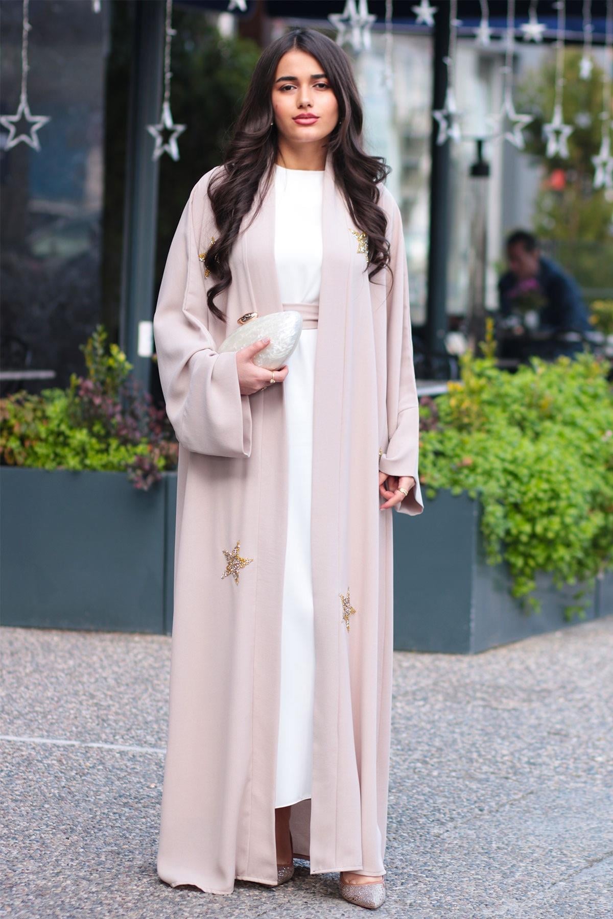 Taş Yıldız Detaylı Abaya 